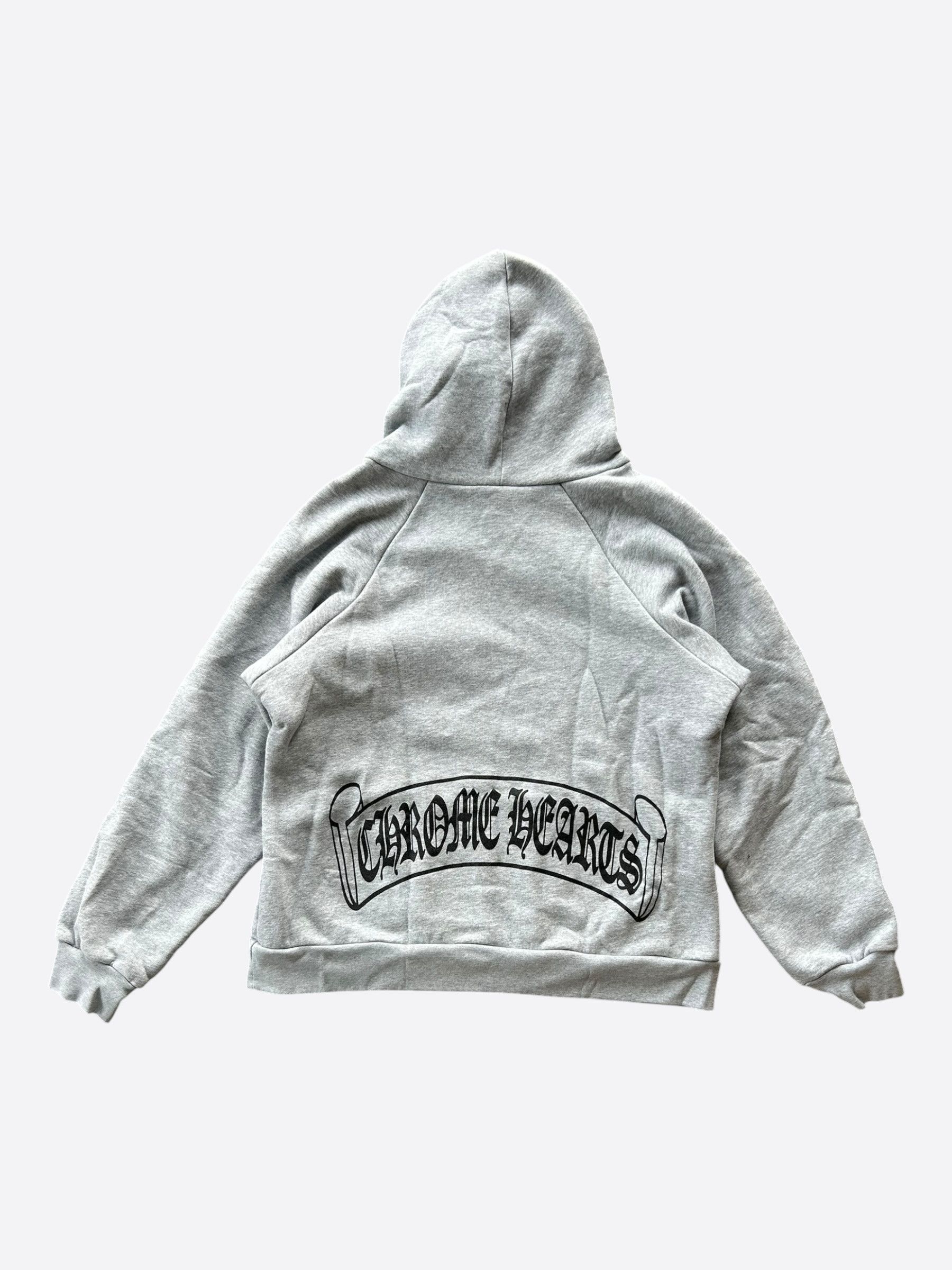 Chrome Hearts Chrome Hearts Grey & Black Scroll Logo Thermal Hoodie Size US L / EU 52-54 / 3 - 2 Thumbnail