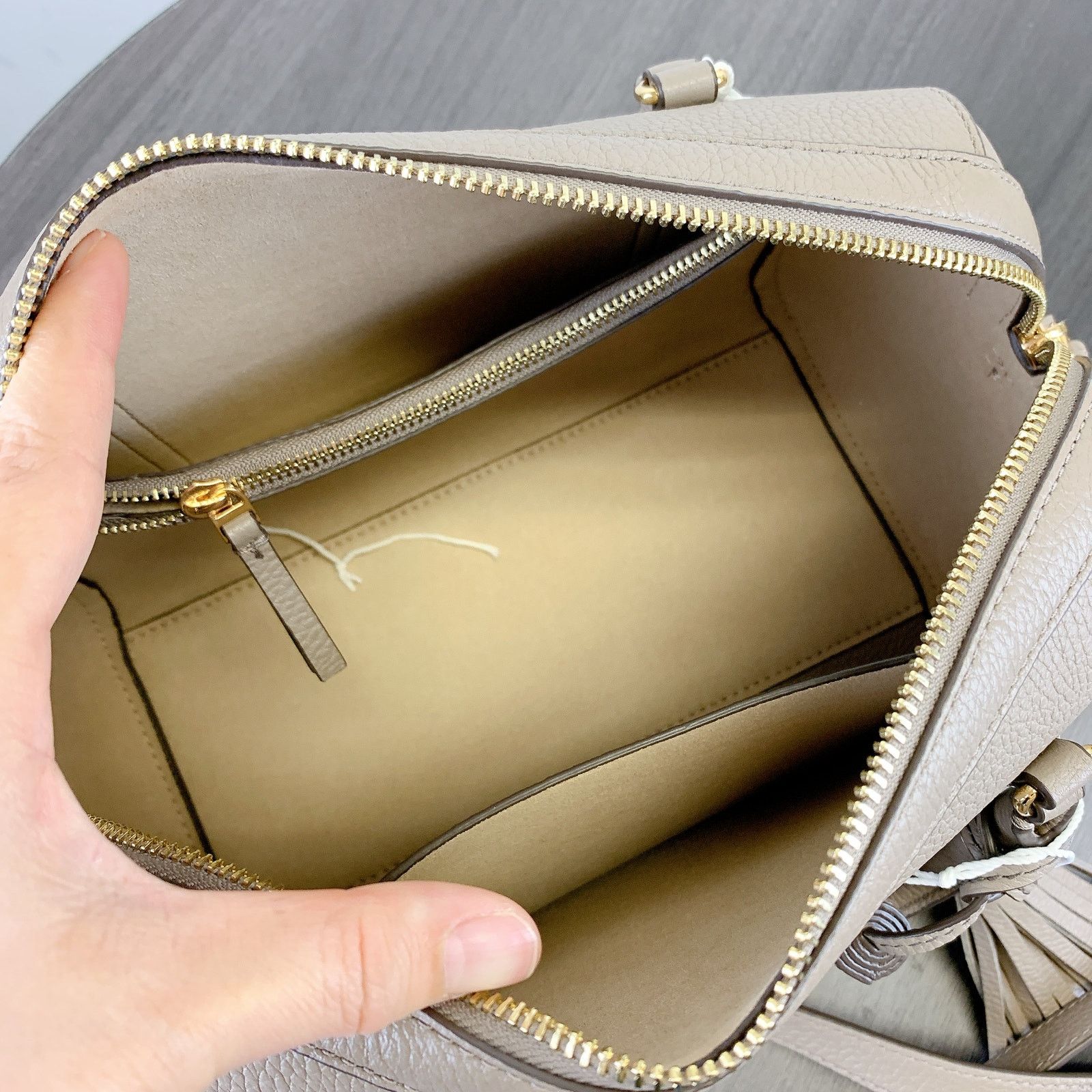 Tory Burch Tory Burch 141955 THEA SMALL WEB SATCHEL IN GRAY HERON Size ONE SIZE - 6 Thumbnail