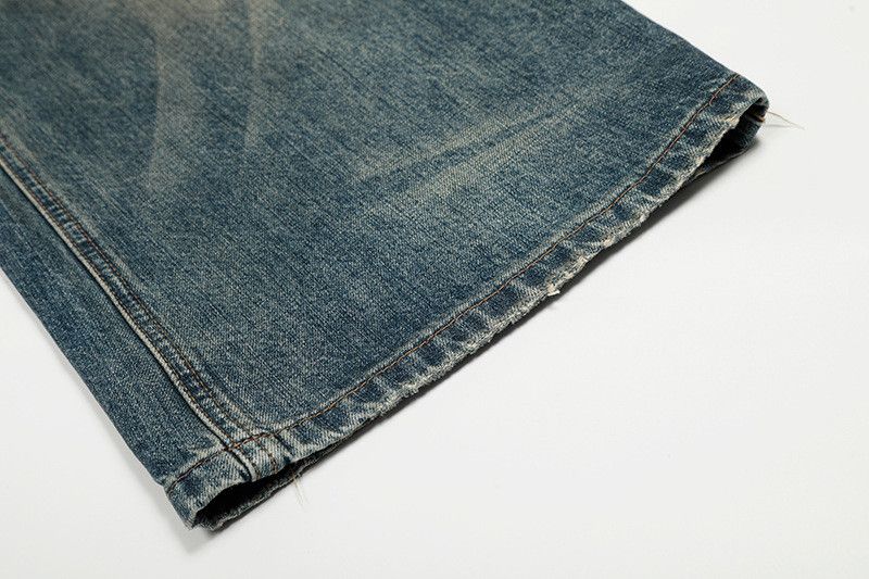 Vintage Men's high street washed distressed loose retro curved jeans Size US 34 / EU 50 - 6 Thumbnail