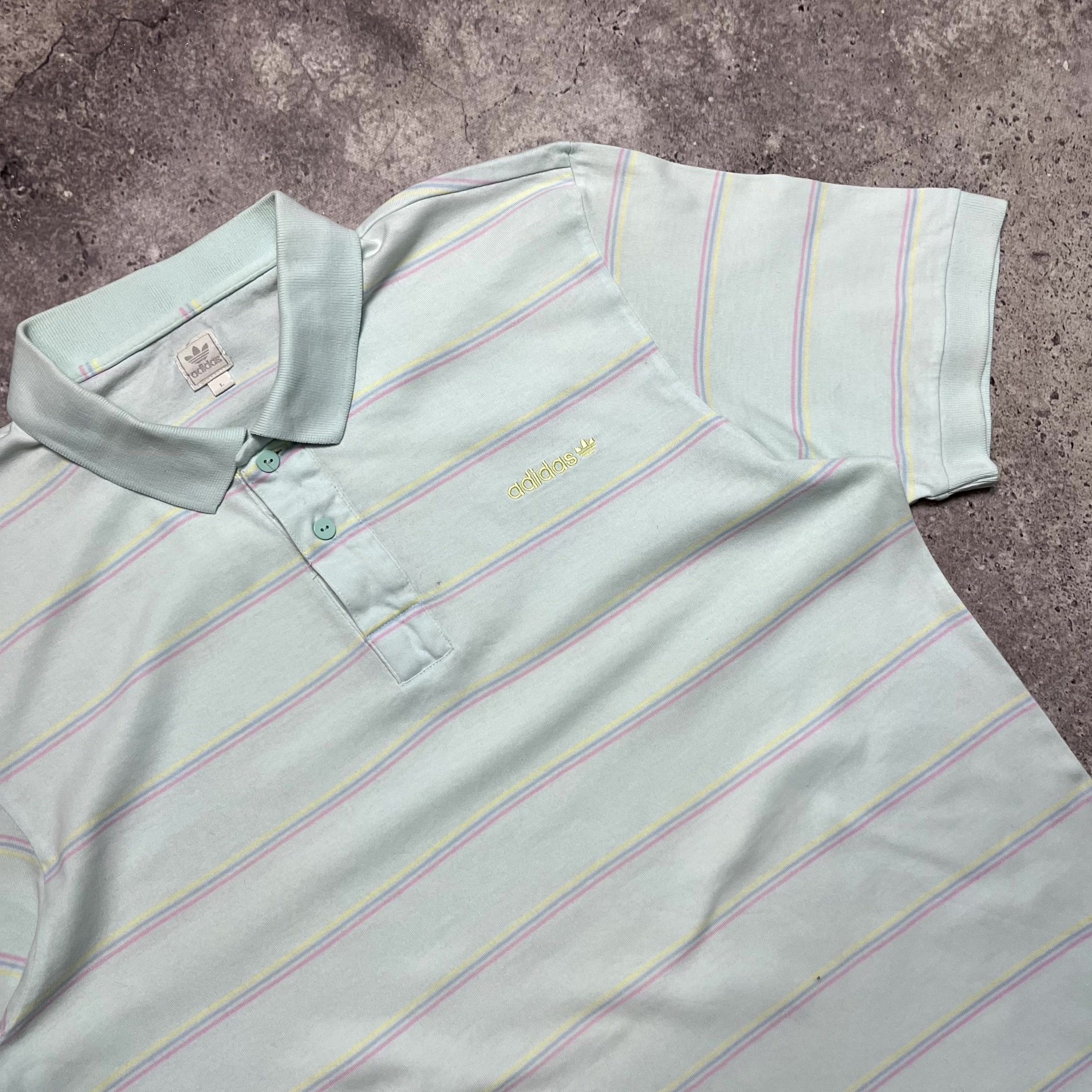 Adidas Y2K Adidas Striped Polo T-Shirt Blue Short Sleeve Size L Size US L / EU 52-54 / 3 - 4 Thumbnail