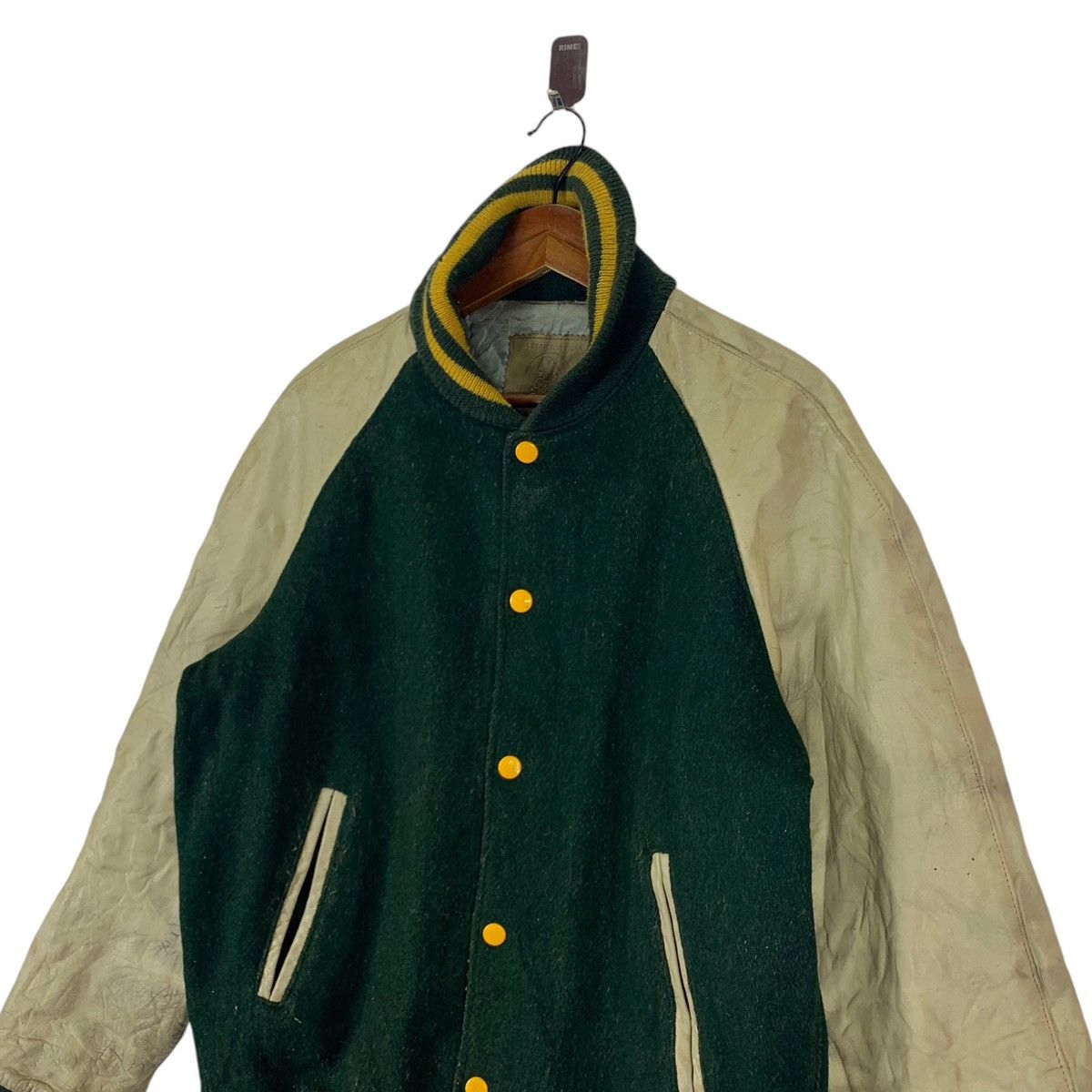 Golden Bear 🔥🔥 VINTAGE GOLDEN BEAR VARSITY WOOL LEATHER JACKET Size US M / EU 48-50 / 2 - 3 Thumbnail