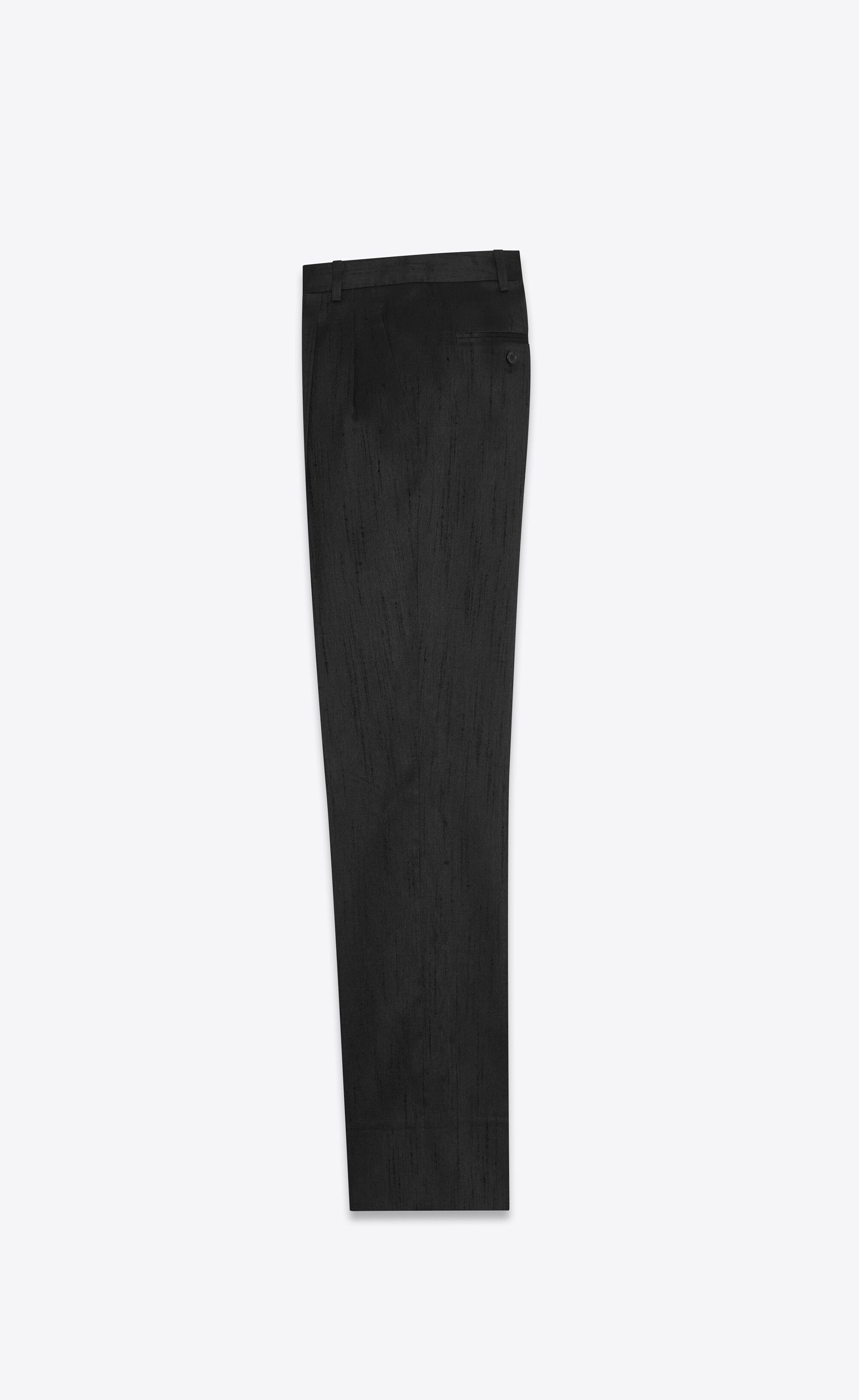 Saint Laurent Paris o1bcso1str0126 Straight Pants In Shantung in Black Size US 34 / EU 50 - 2 Thumbnail