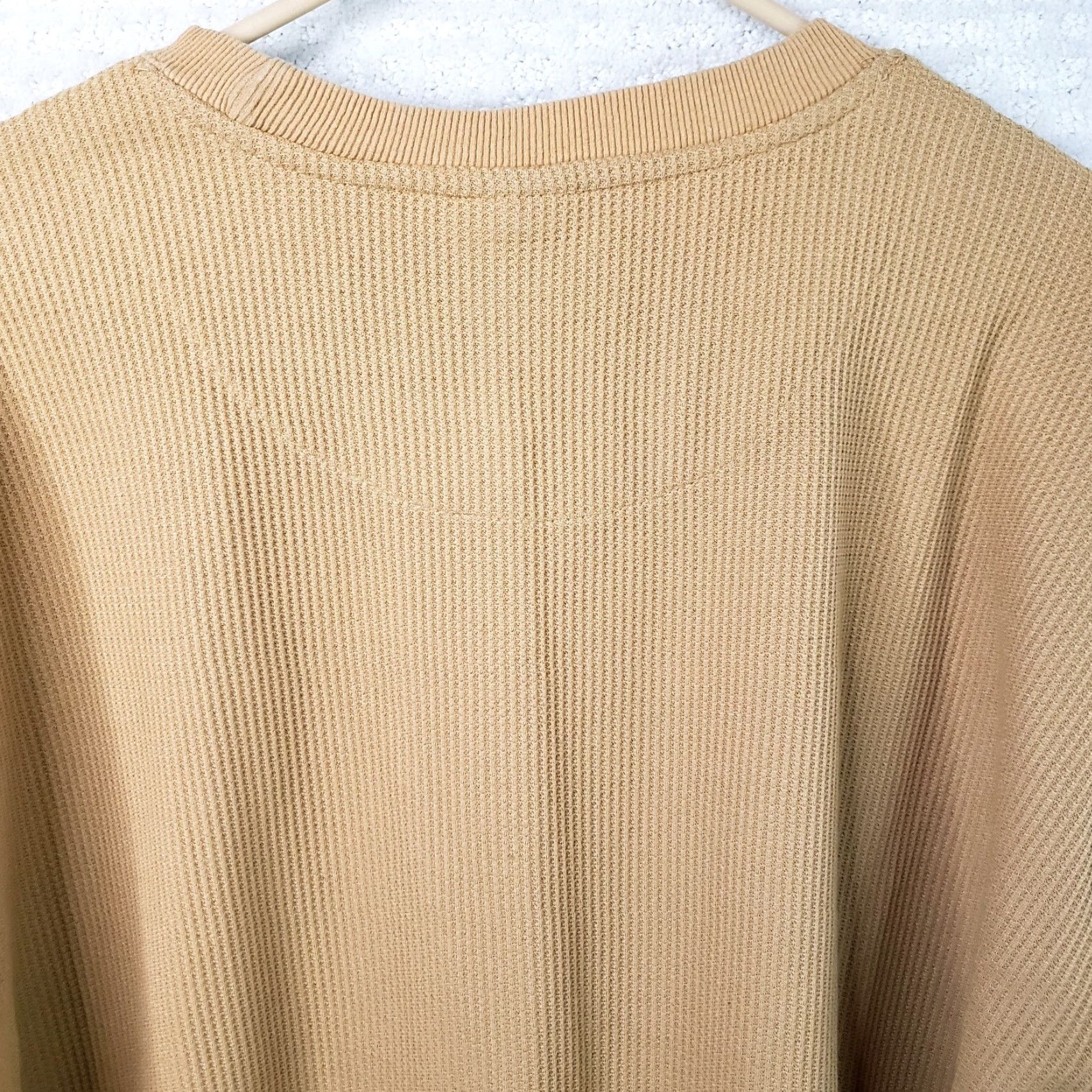 Vintage Access T-Shirt 5XL Long Sleeve Crew Neck Waffle Knit Thermal Camel Tan Big & Tall Mens Size US XXL / EU 58 / 5 - 7 Thumbnail