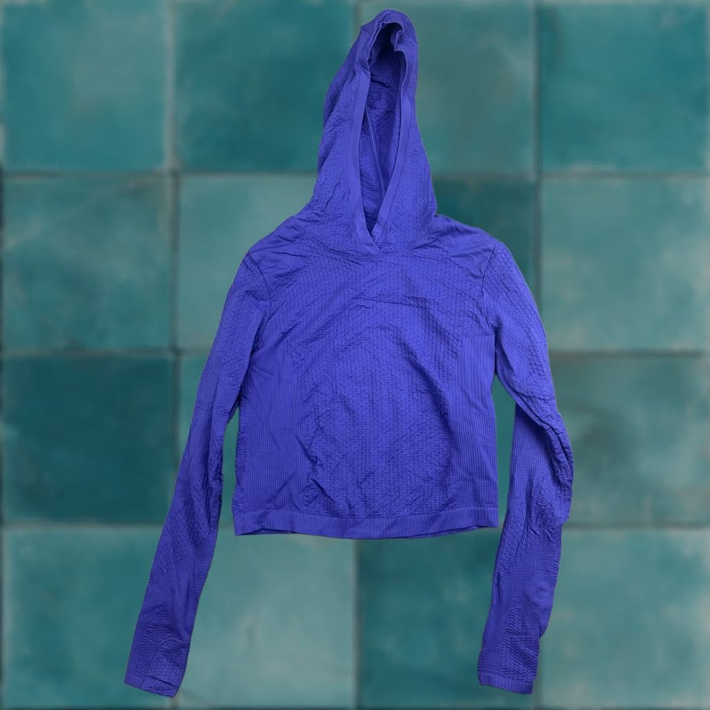 Athleta Athleta Hoodie Womens S Blue/Purple Lightweight Knit Pullover V Neck Athletic Size S / US 4 / IT 40 - 1 Thumbnail