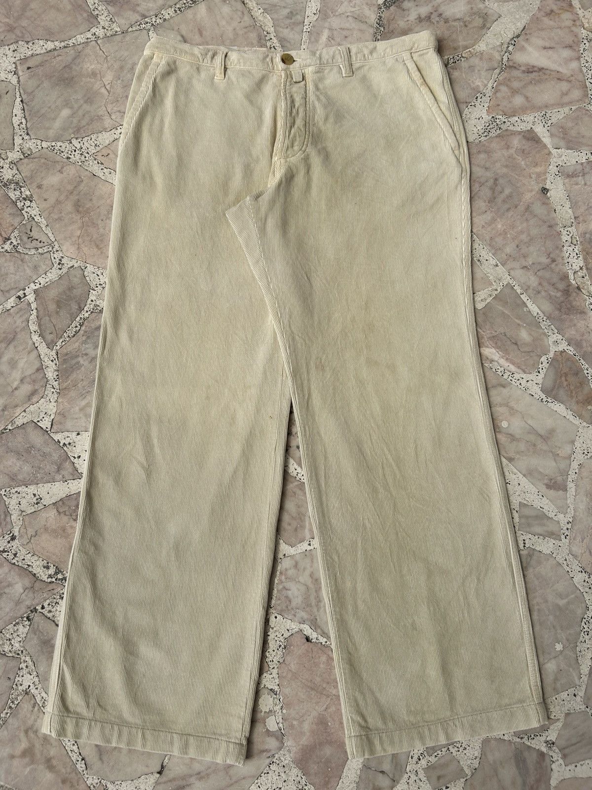 Dries Van Noten Dries Van Noten Vintage Cream Corduroy Pants Size US 30 / EU 46 - 1 Thumbnail