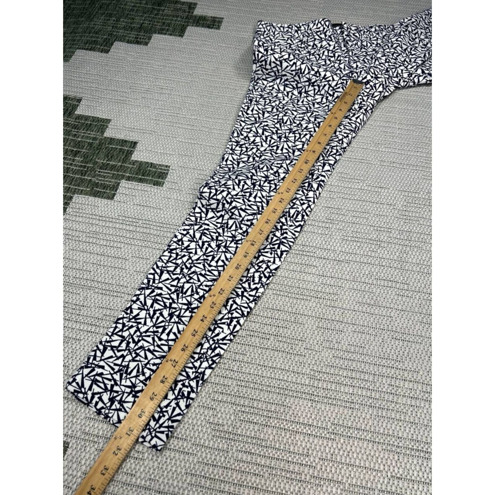 Banana Republic Banana Republic Sloan Pants Womens 6 White Cotton Abstract Straight Leg Size 28" / US 6 / IT 42 - 3 Thumbnail