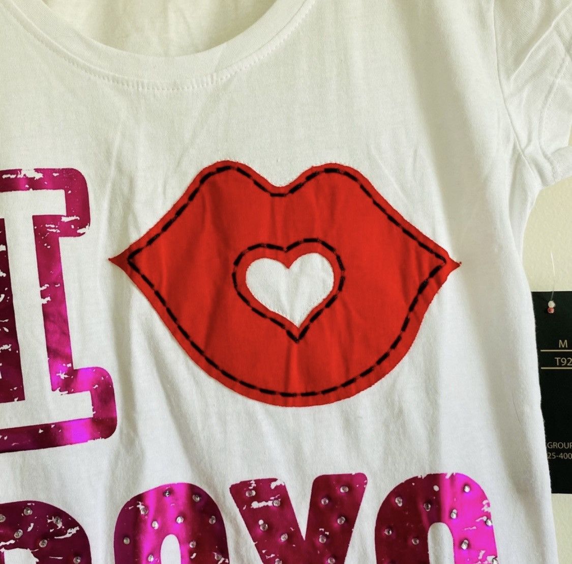 Other EMBELLISHED “I LOVE BOYS” FITTED GRAPHIC TSHIRT TOP SIZE XL Size XL / US 12-14 / IT 48-50 - 3 Thumbnail