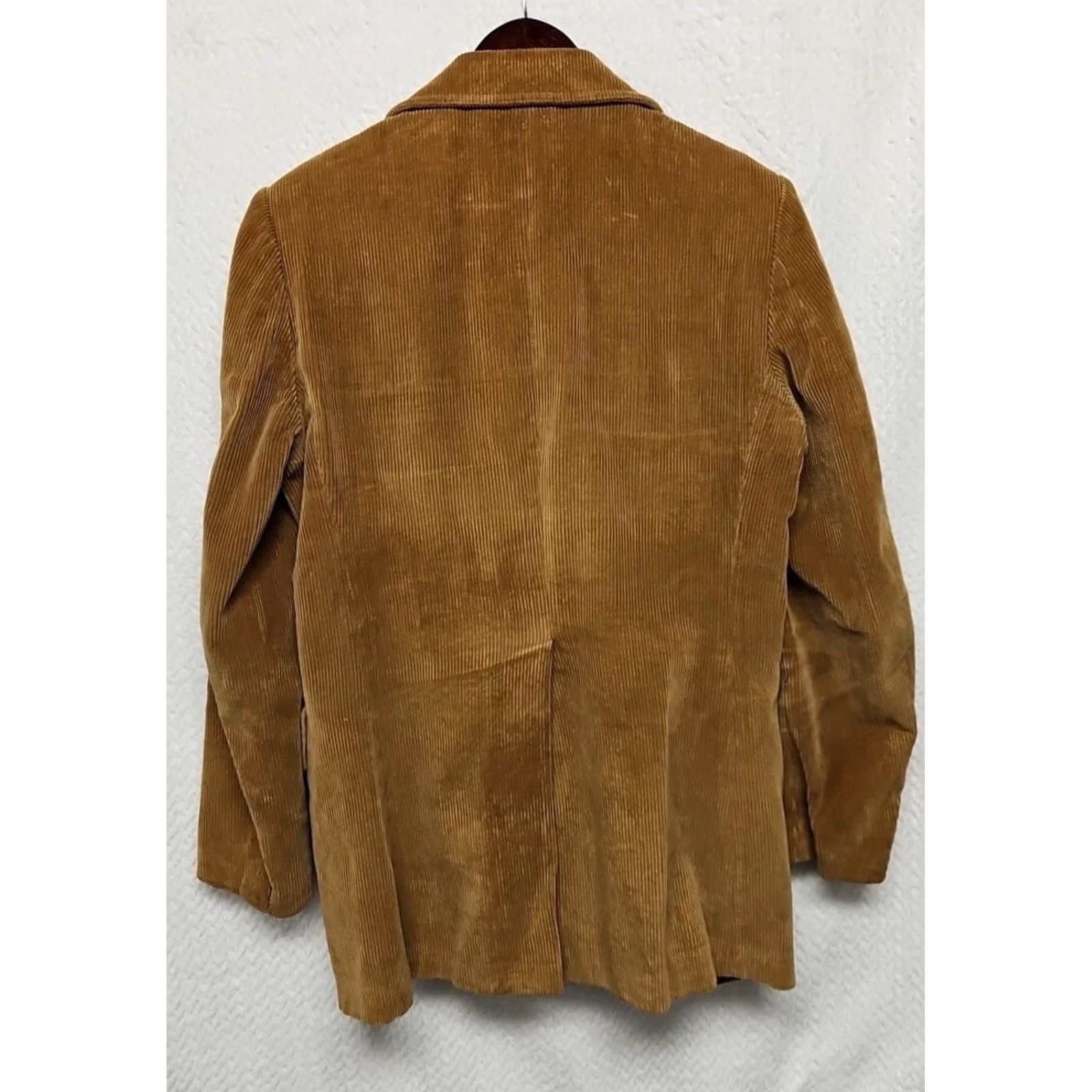Vintage VINTAGE Europe-craft Corduroy Blazer Men 38 Tan Brown 80s Cardigan? Size 42R - 6 Thumbnail