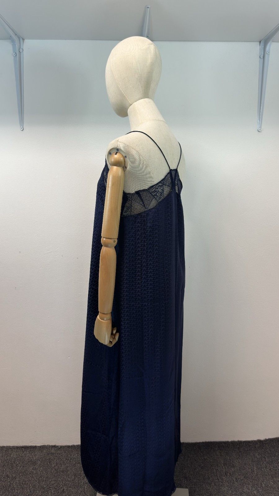 Zadig & Voltaire Zadig & Voltaire Risty Navy Blue Silk Dress Lace Trim Size XS / US 0-2 / IT 36-38 - 4 Thumbnail