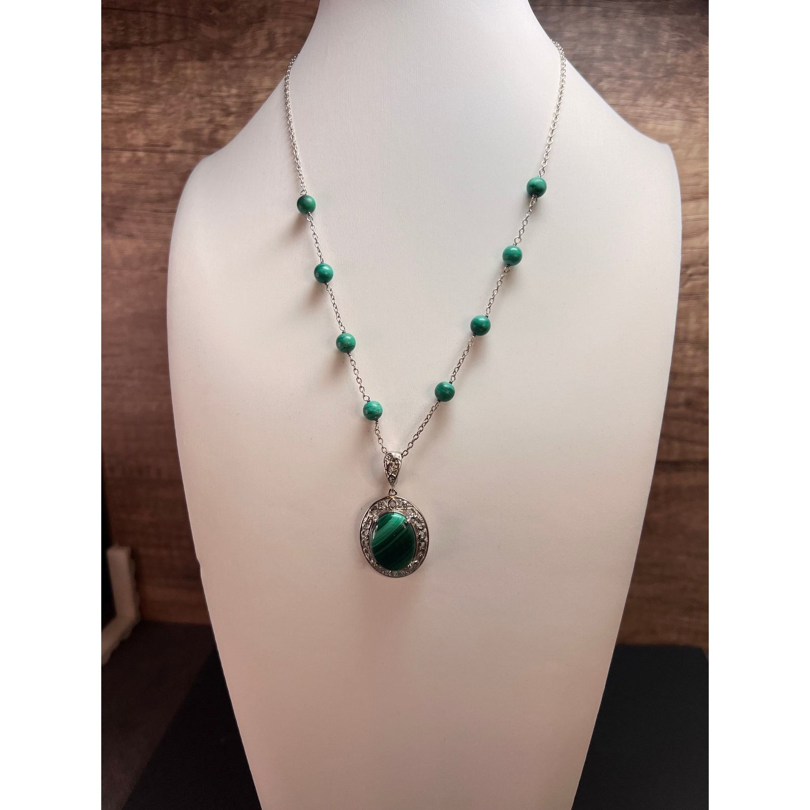 Other Karis African malachite 18 inch necklace in platinum bond Size ONE SIZE - 2 Thumbnail