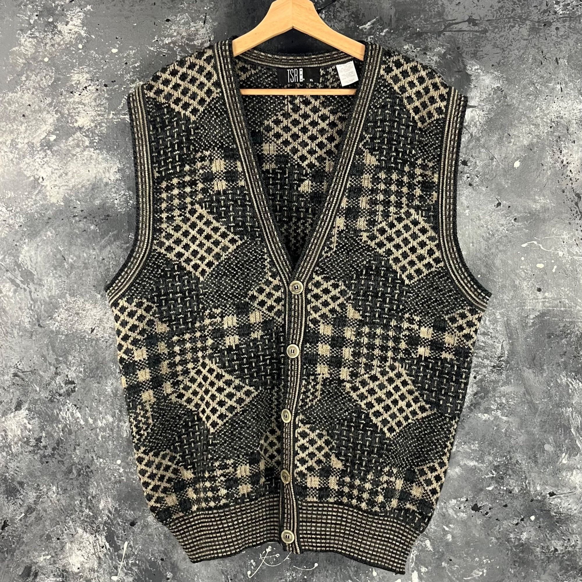 Vintage Vintage 90’s Grunge geometric vest Size US XL / EU 56 / 4 - 1 Thumbnail