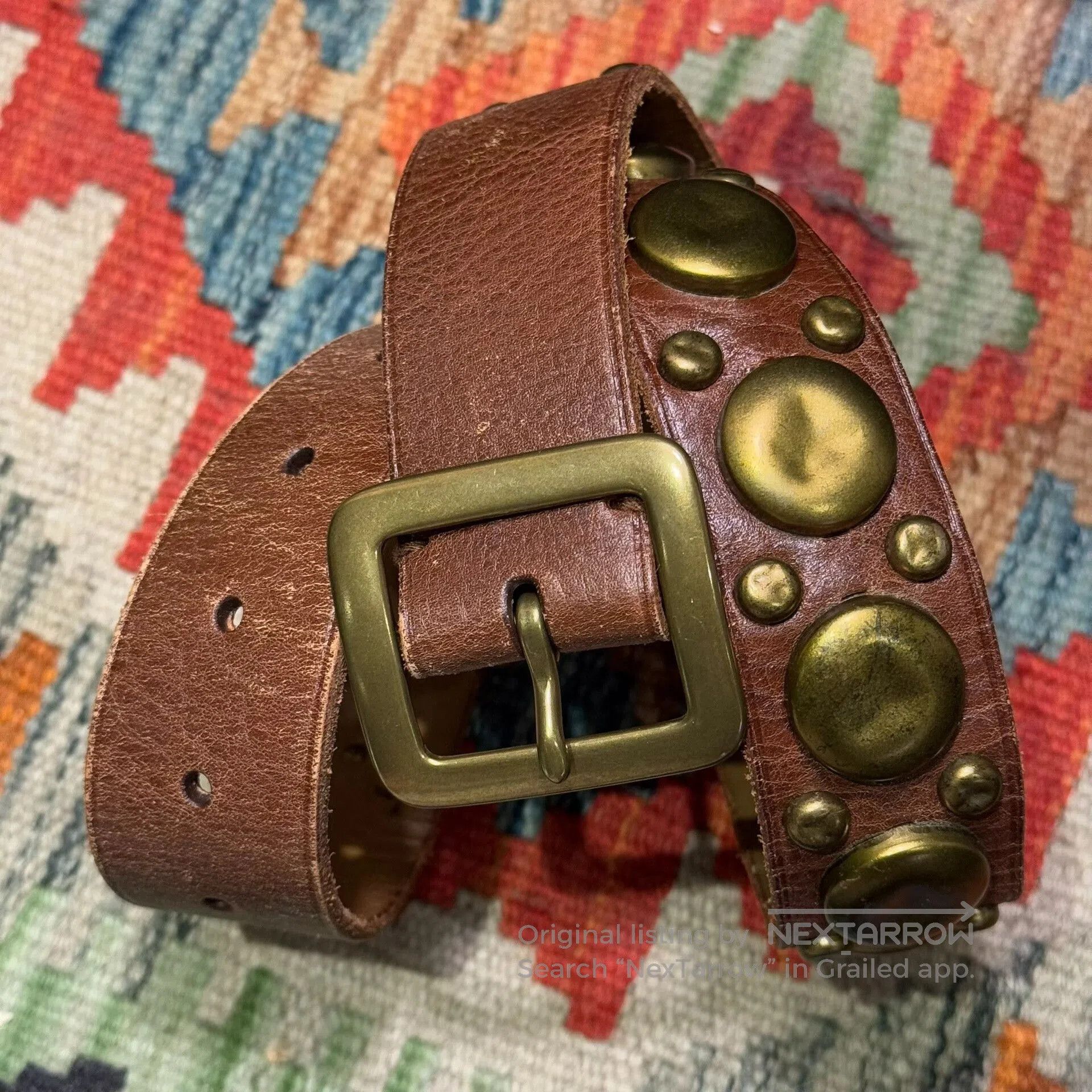 Polo Ralph Lauren Ralph Lauren Riveted Leather Belt. Size ONE SIZE - 1 Thumbnail
