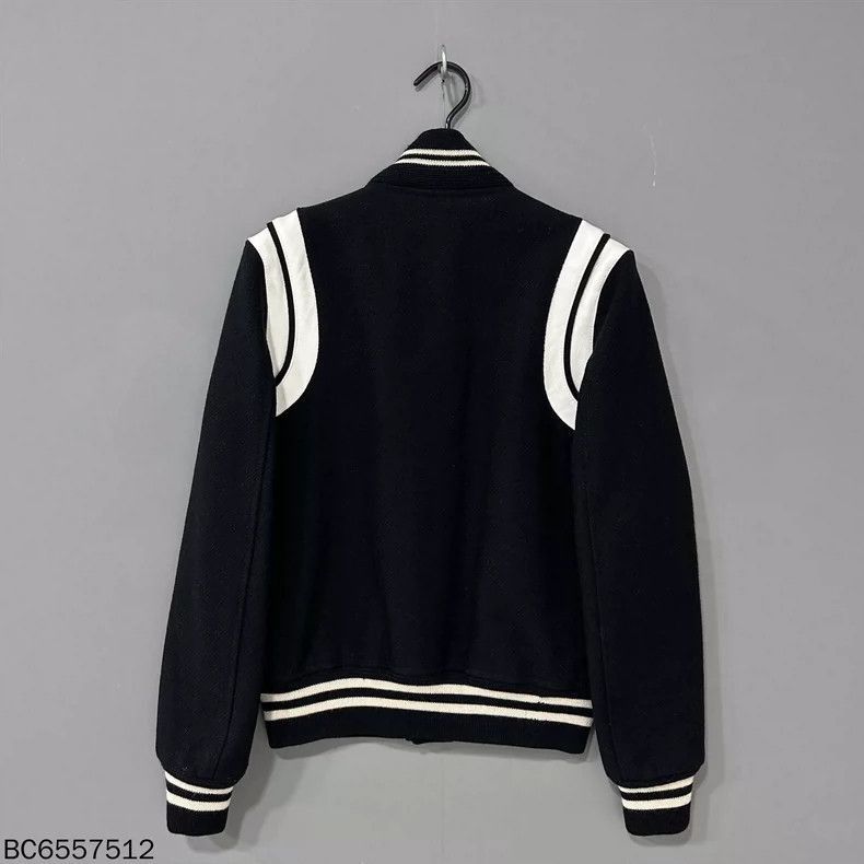 Saint Laurent Paris Classic Black and White Varsity Jacket-2507 Size S / US 4 / IT 40 - 3 Thumbnail