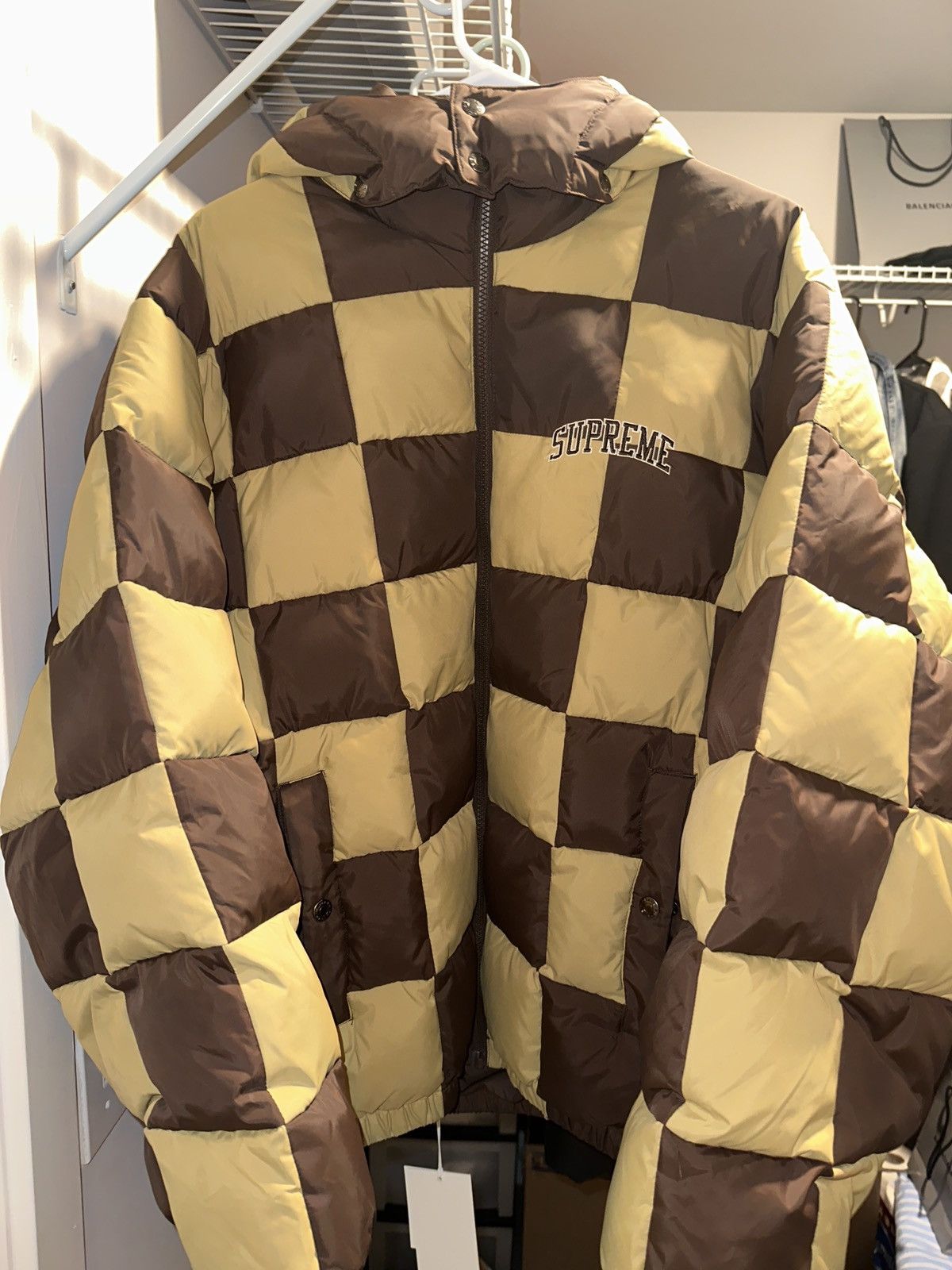 Supreme Supreme Checkerboard Puffy Jacket Grailed