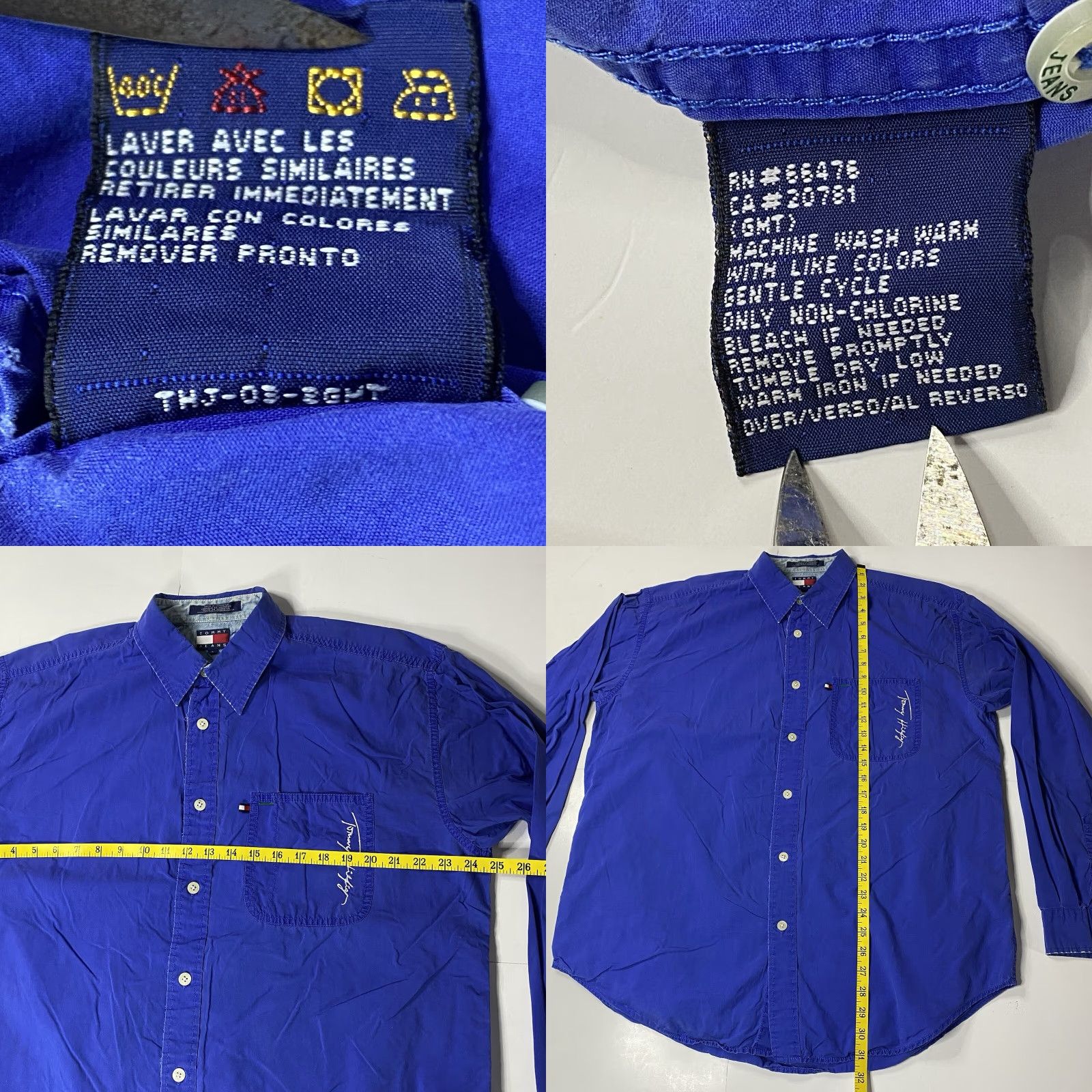 Tommy Hilfiger VINTAGE Tommy Hilfiger Shirt L Blue Button-Up Long Sleeve Distressed Rare Embroidered 90s Sailing Gear Mens Casual Size US L / EU 52-54 / 3 - 9 Thumbnail