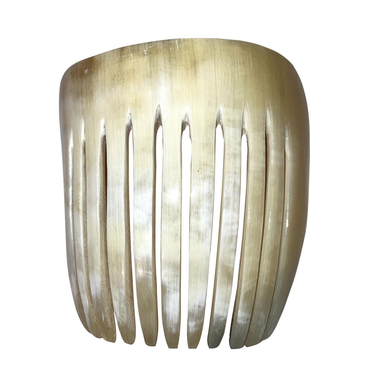 Designer Mexican Hand Made White Cow Horn Decorative Hair Comb Size ONE SIZE - 1 Thumbnail