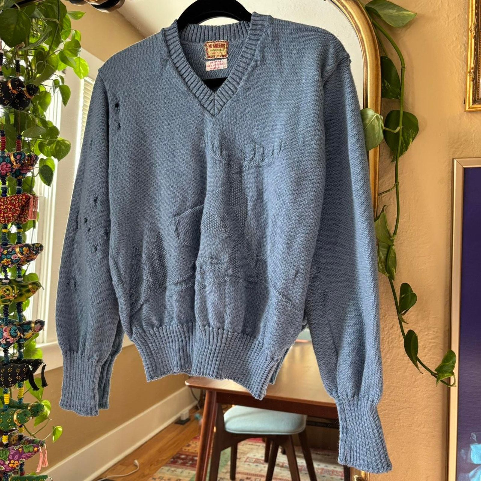 McGregor Vintage McGregor Sportswear Elk Knit V-Neck Sweater 38 70s Size S / US 4 / IT 40 - 3 Thumbnail