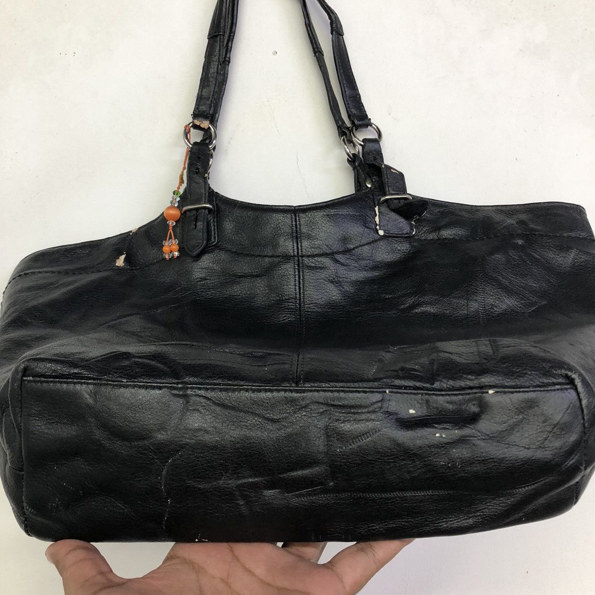 Coach Vintage Coach Pebbled Leather Black Tote Travel Bag Size ONE SIZE - 13 Thumbnail