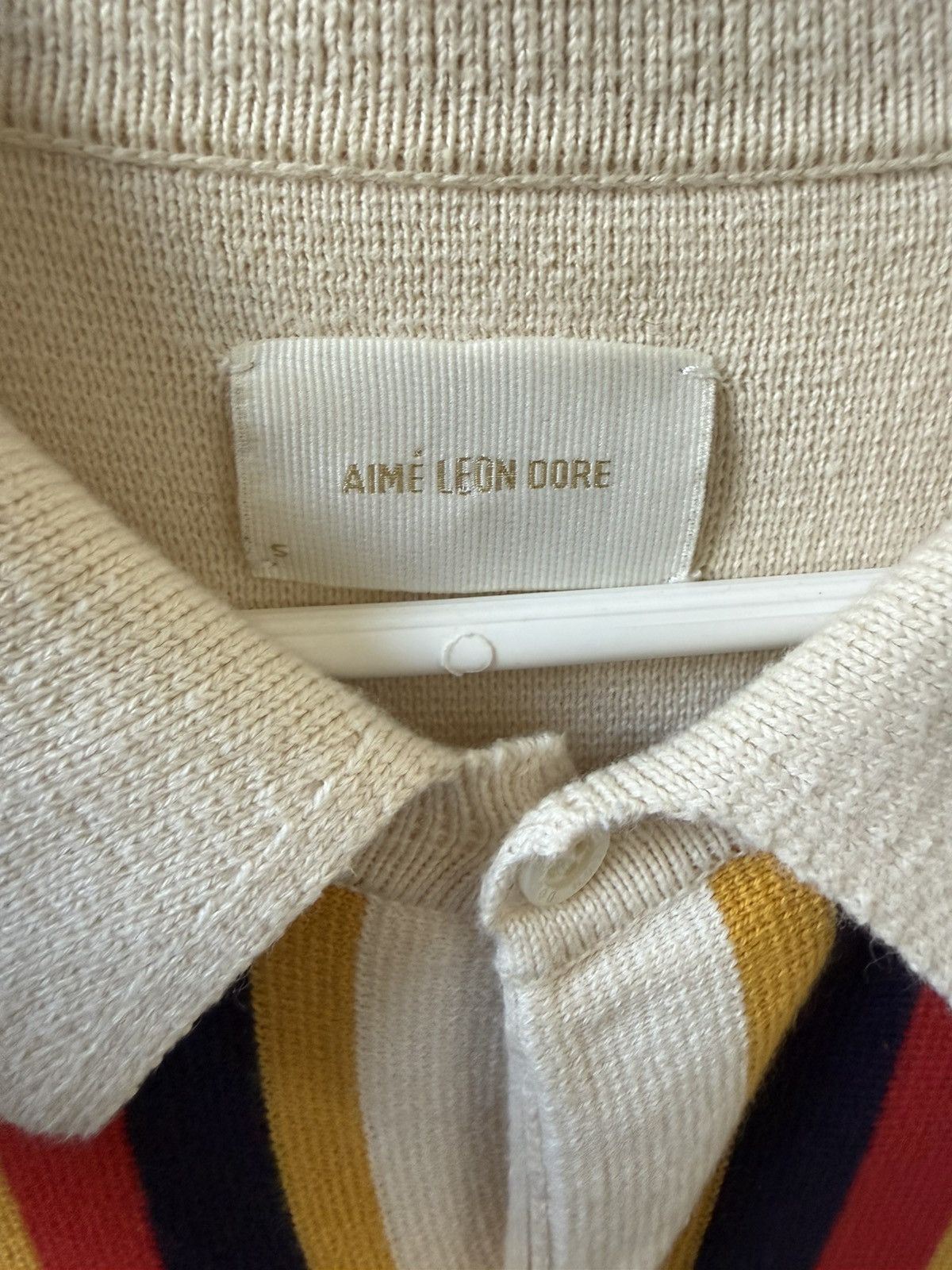 Aime Leon Dore Polo Cardigan (Cream) Size US S / EU 44-46 / 1 - 3 Thumbnail