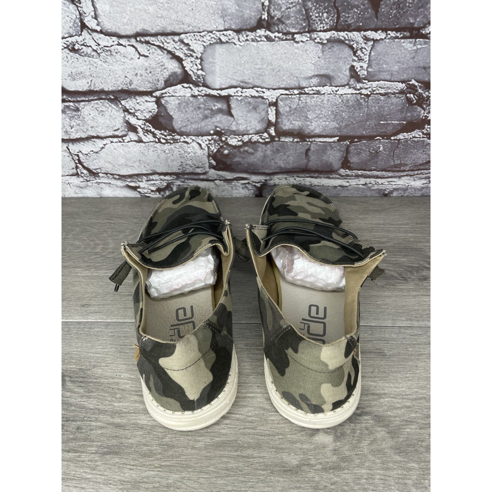 Other Hey Dude Wendy Camo Green Brown Canvas Sneakers Shoes Women' Size US 9 / IT 39 - 4 Thumbnail