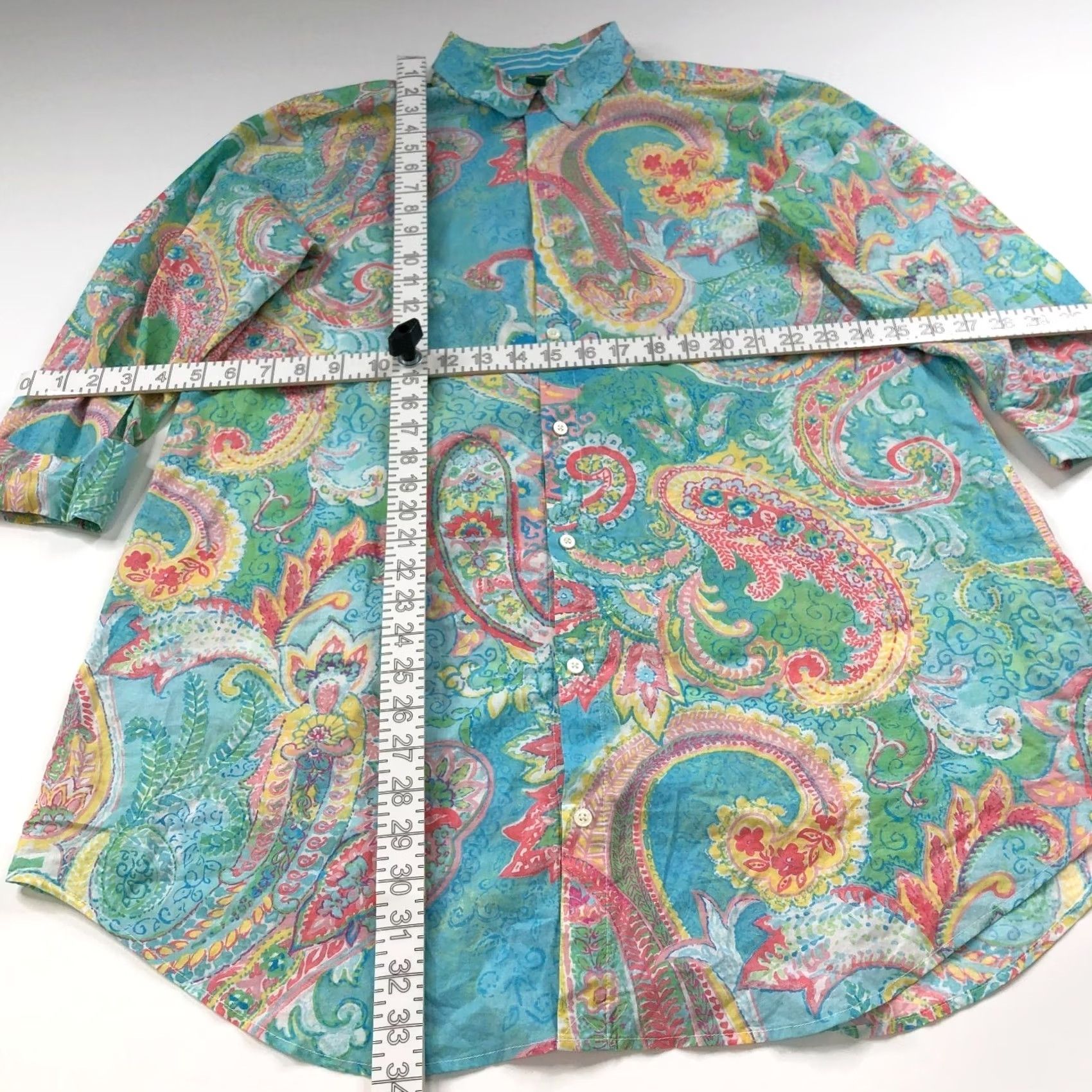 Ralph Lauren Lauren Ralph Lauren Shirt Paisley 3/4 Sleeve Button-Up Casual Cotton M Womens Size M / US 6-8 / IT 42-44 - 3 Thumbnail