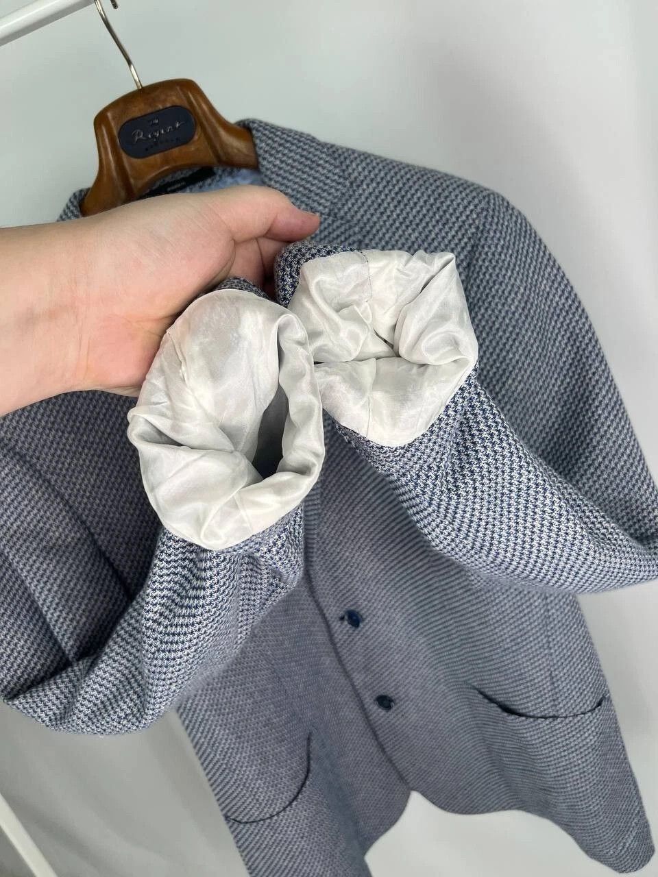 Other Digel Jersey Men's Half Lined Blue White Modern Fit Blazer Size 44L - 6 Thumbnail