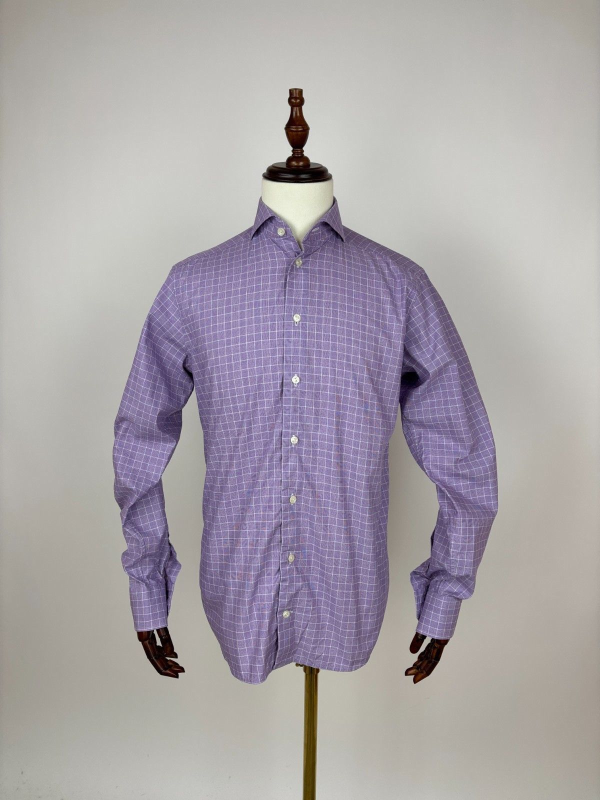 Eton Eton York Check Long Sleeve Dress Shirt Size 39 15.5 Slim Size US M / EU 48-50 / 2 - 2 Thumbnail