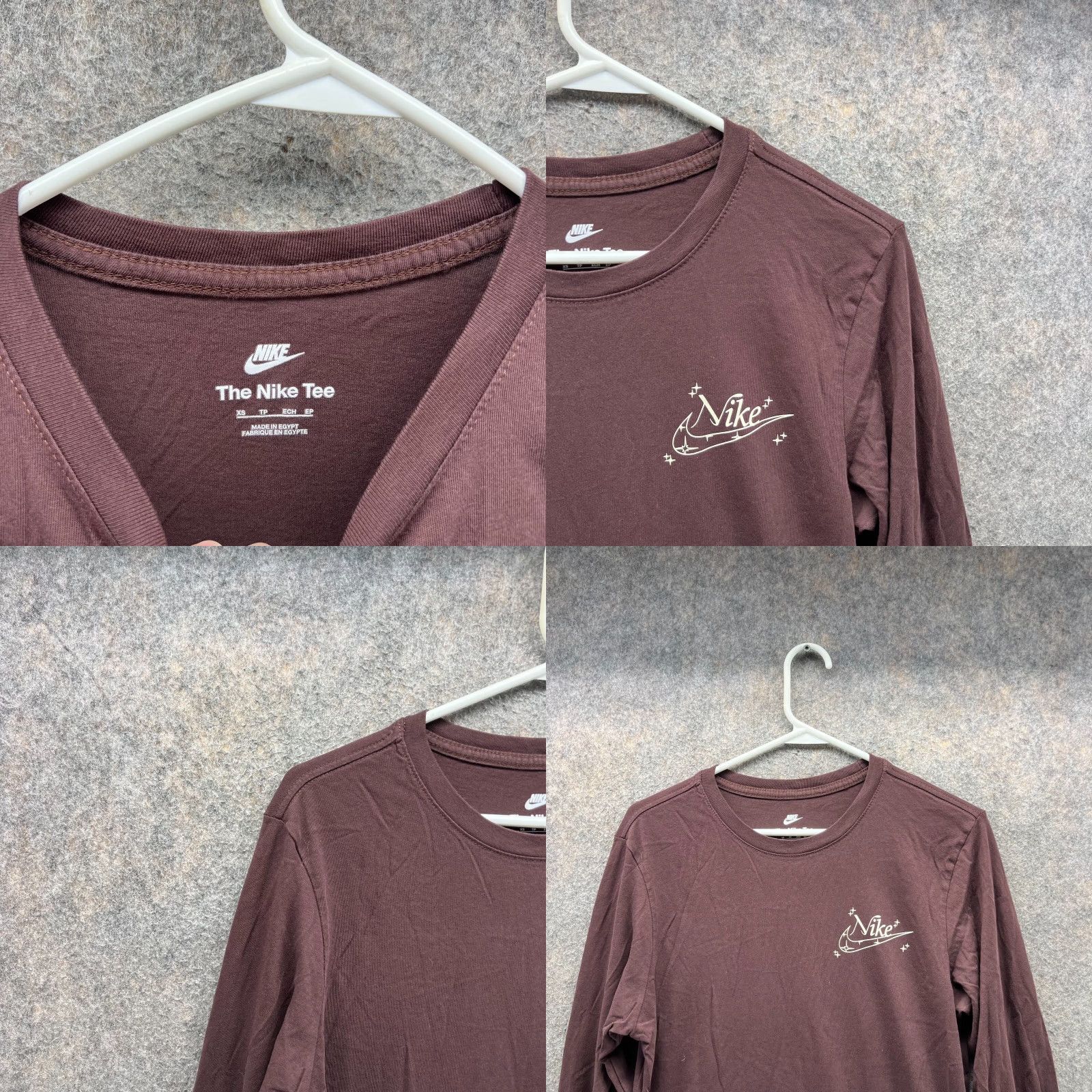Nike VINTAGE Nike Shirt Men XS Burgundy Just Do It Crewneck Pullover Swoosh XS T-Shirt Logo Men 90s? Size US XS / EU 42 / 0 - 8 Thumbnail