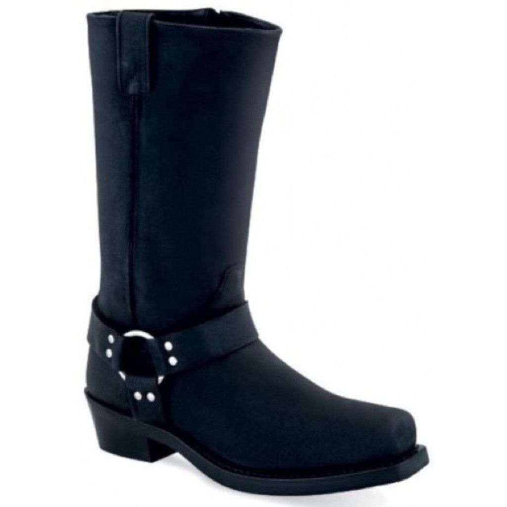 Other Old West Made in Texas Tall Black Leather Harness Boots US 7 Size US 7 / EU 40 - 1 Thumbnail