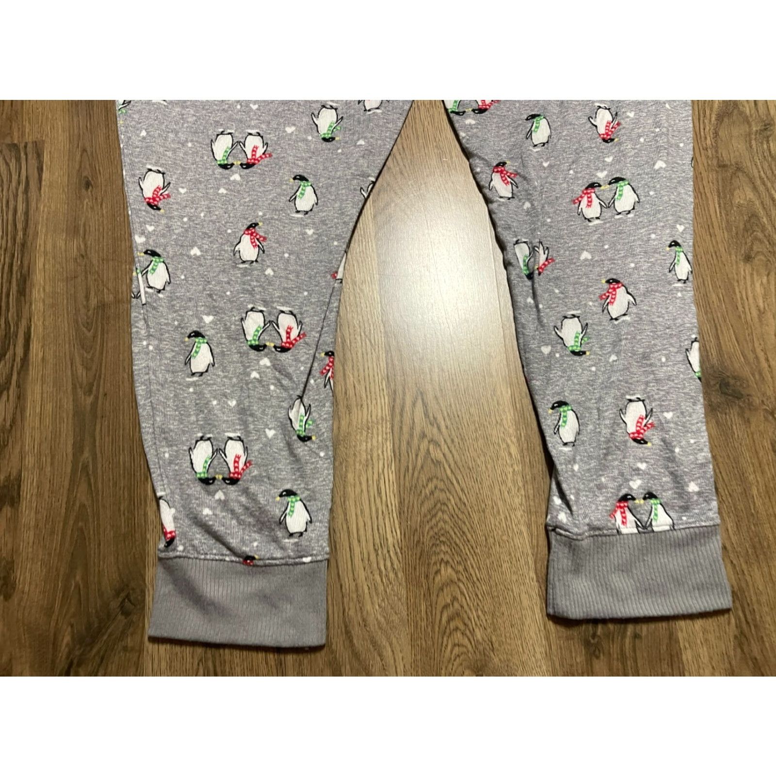 Vintage Joyspun Pajama Pants, Women's Plus 2X, Gray, Penguins, Pull On, Pajama Pants, Plus Size Women, 2X Size 40" / US 18 - 4 Thumbnail