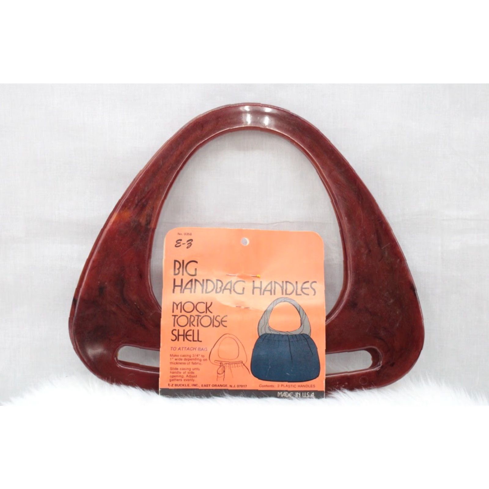 Vintage VINTAGE Big Handbag Purse Handles Replacement DIY Purse Plastic Mock Tortoise Unisex Bag Strap/Handle 70s Brown Size ONE SIZE - 3 Thumbnail