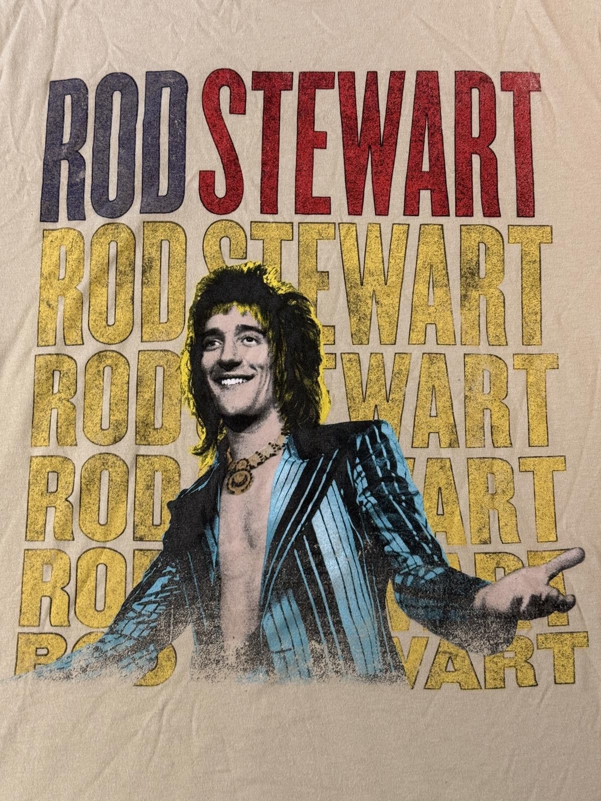 Designer Young Rod Stewart Singer T-shirt Live in Concert Tee XL Size US XL / EU 56 / 4 - 4 Thumbnail