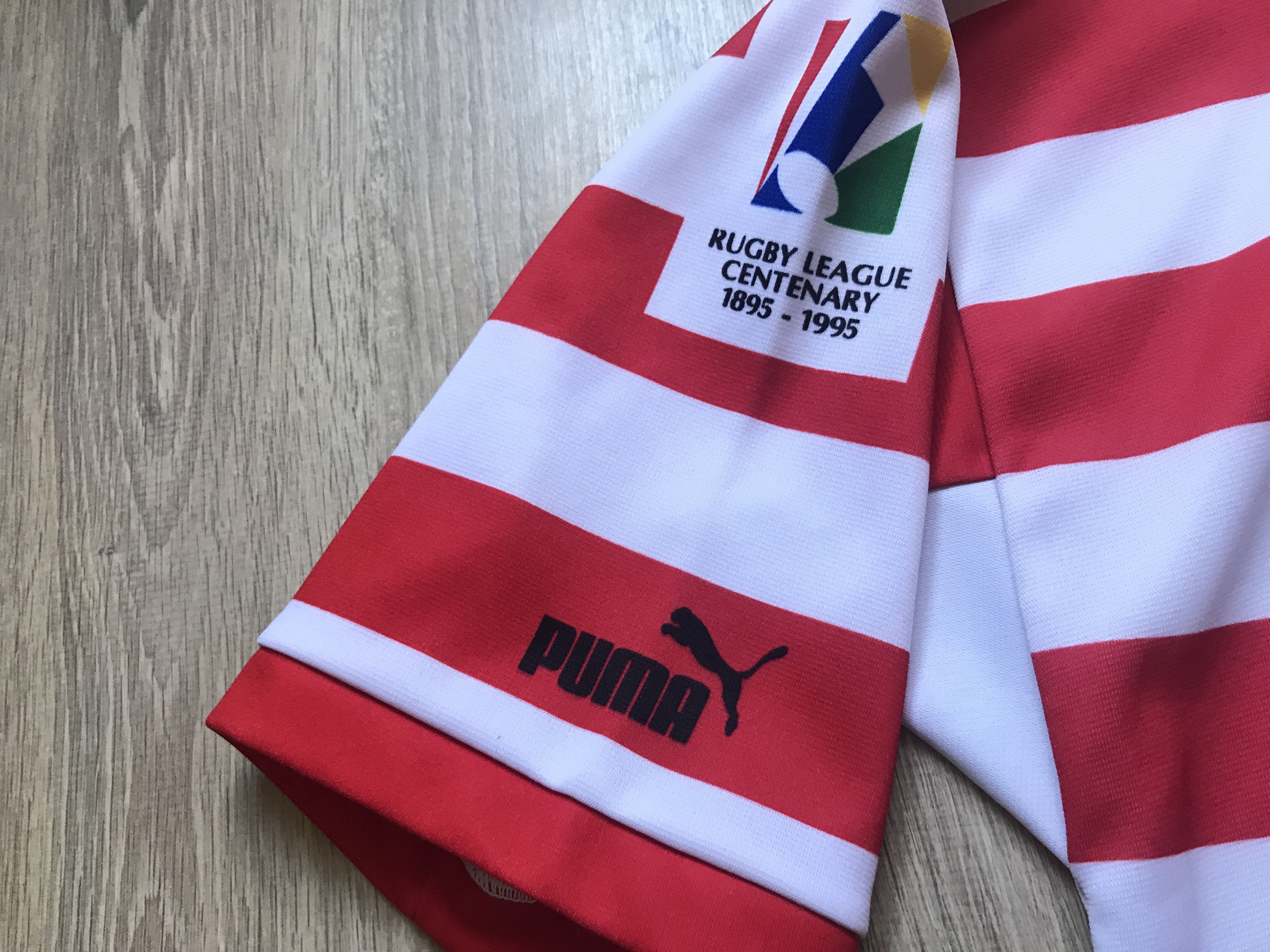 Puma × Vintage Puma Wigan 1995 Rugby Centenary Striped Jersey Size US XL / EU 56 / 4 - 6 Thumbnail