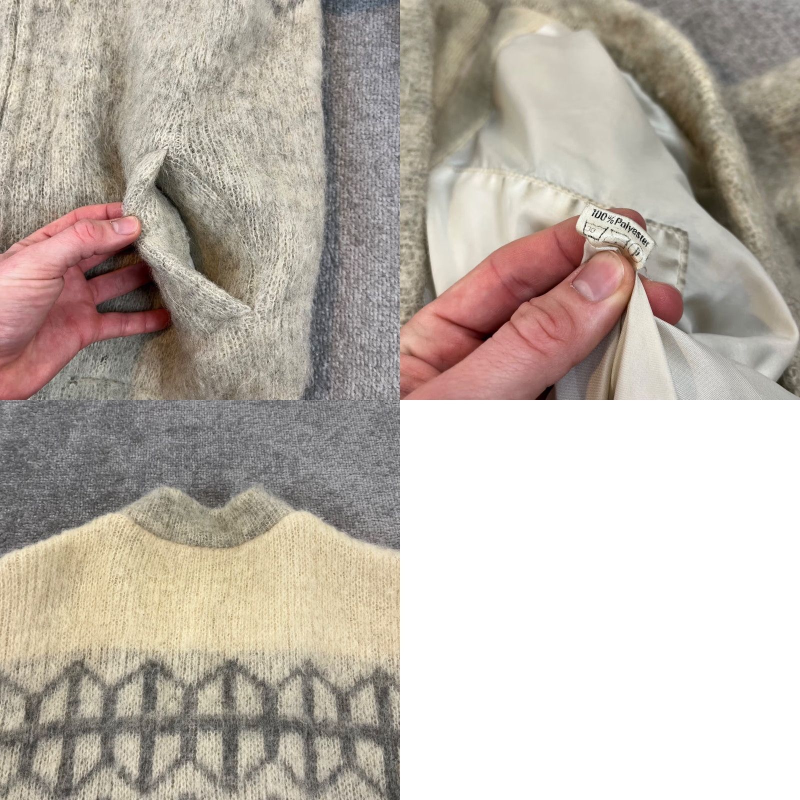 Vintage SAMBAND Iceland Sweater Womens L/XL Ivory Pure New Wool Full Zip Isle Nordic Vintage Size L / US 10 / IT 46 - 9 Thumbnail