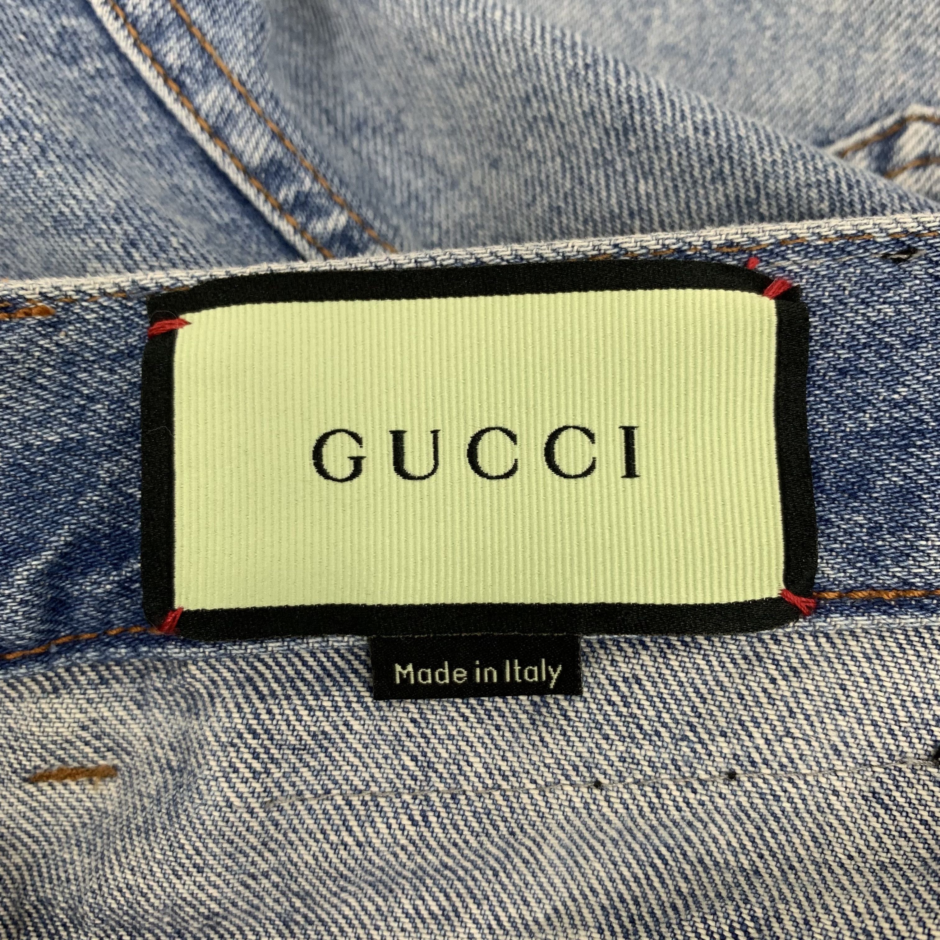 Gucci Gucci Washed Apple Logo Shorts in Blue (Size 29) Size 29" - 2 Thumbnail