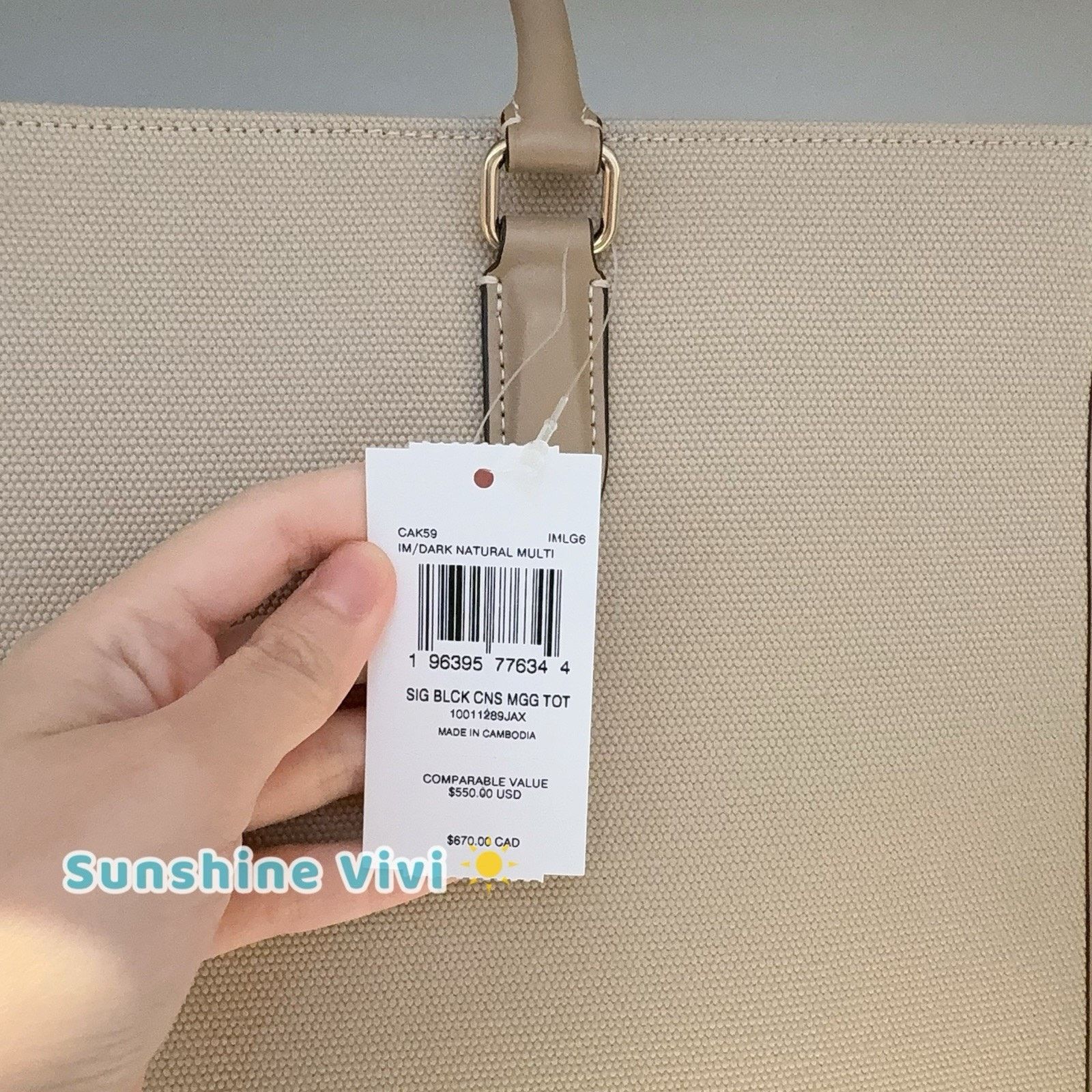 Coach NWT Coach Maggie Tote Bag Colorblock Dark Natural CAK59 Size ONE SIZE - 6 Thumbnail