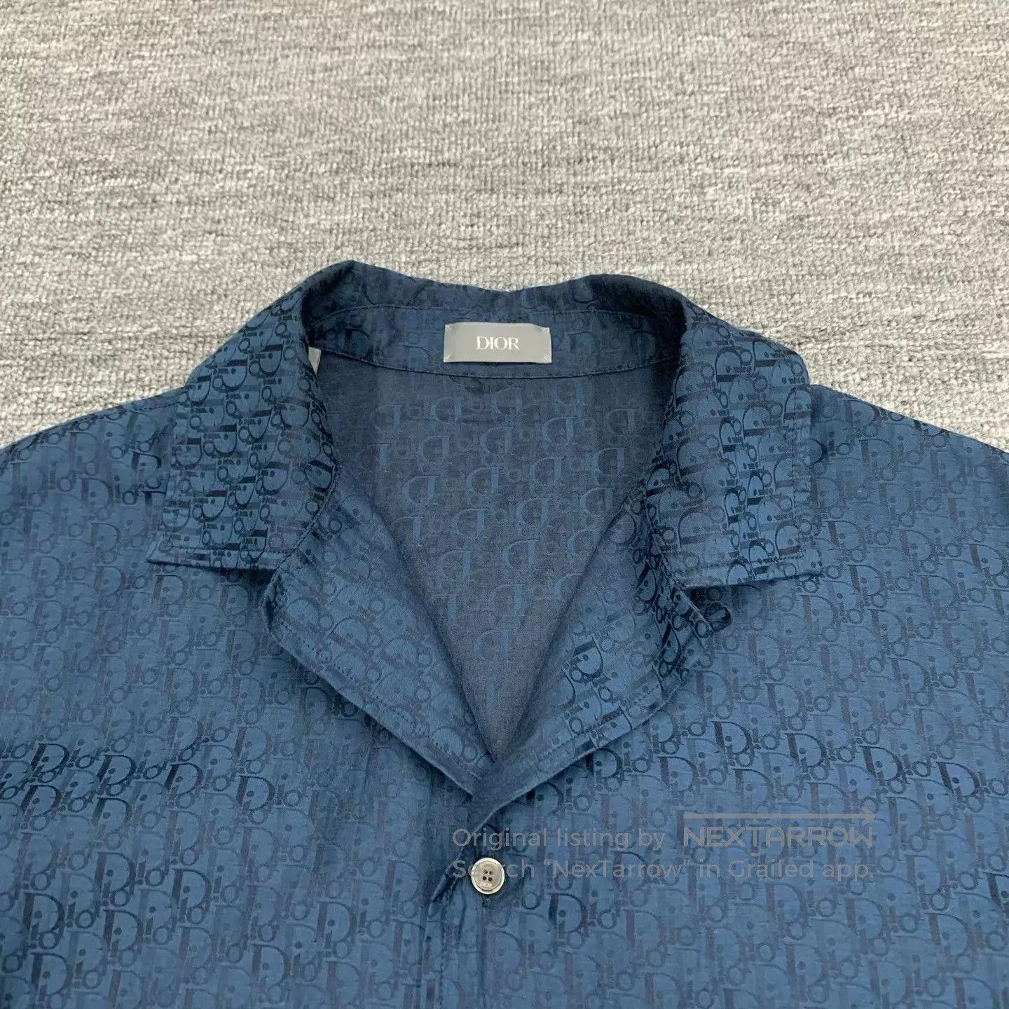 Dior Blue Short Sleeve Button-Up Shirt Size M. Size US M / EU 48-50 / 2 - 7 Thumbnail
