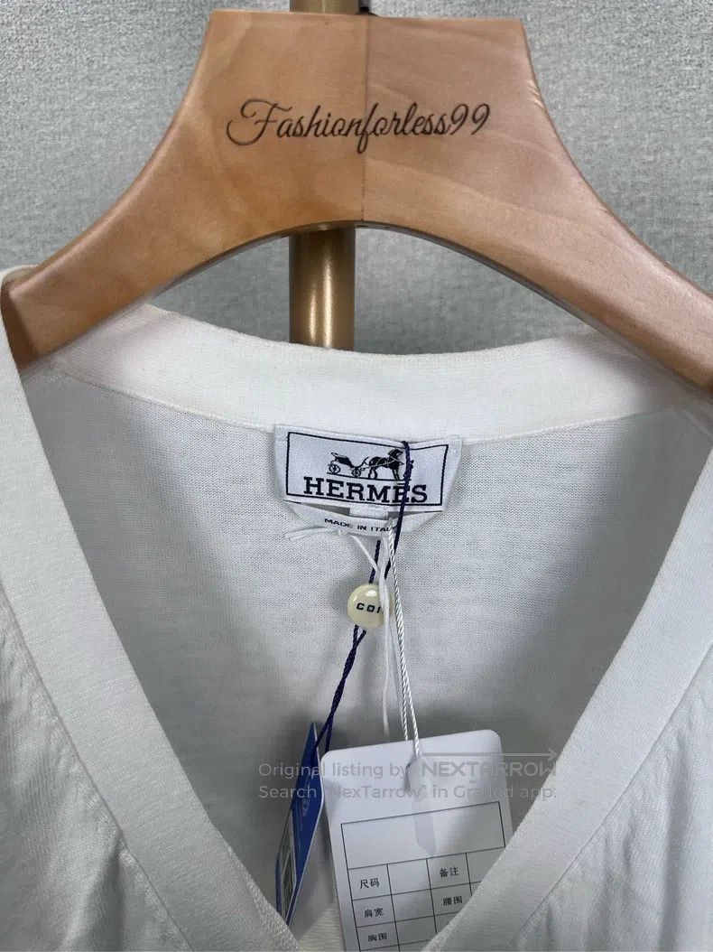 Hermes Hermes White thin knit cardigan Size M / US 6-8 / IT 42-44 - 3 Thumbnail