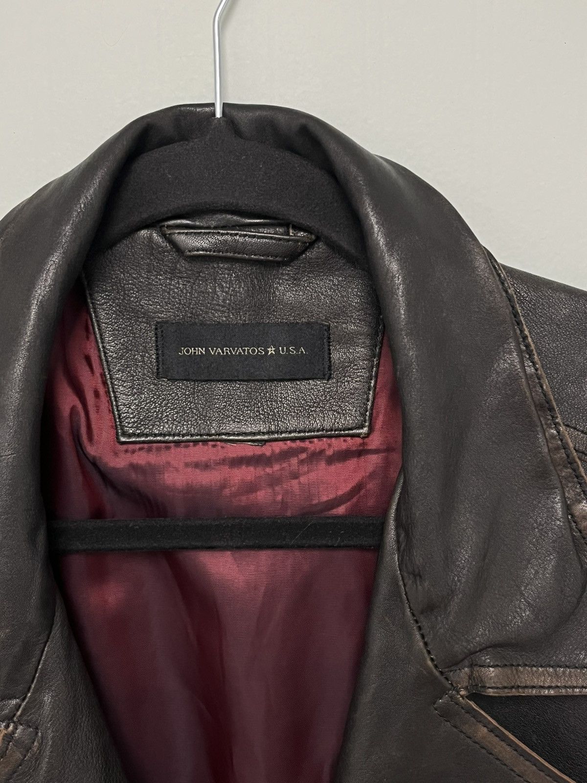 John Varvatos Asymmetrical leather biker jacket. Size US L / EU 52-54 / 3 - 5 Thumbnail