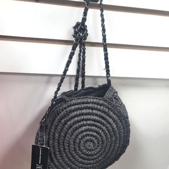 I.N.C International Concepts Straw Circle Crossbody Black Bag Size ONE SIZE - 1 Thumbnail