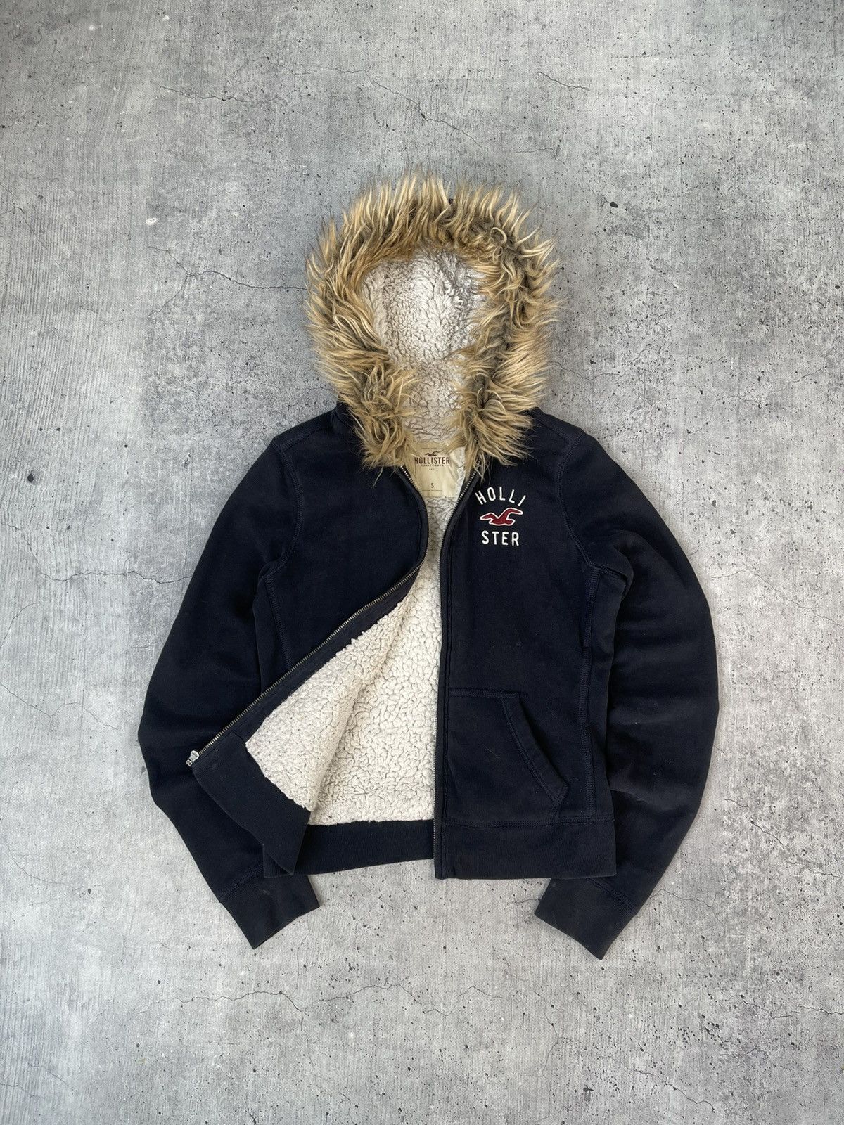 Hollister Y2K LGB IfSixWasNine Style Hollister Faux Fur Zip Hoodie