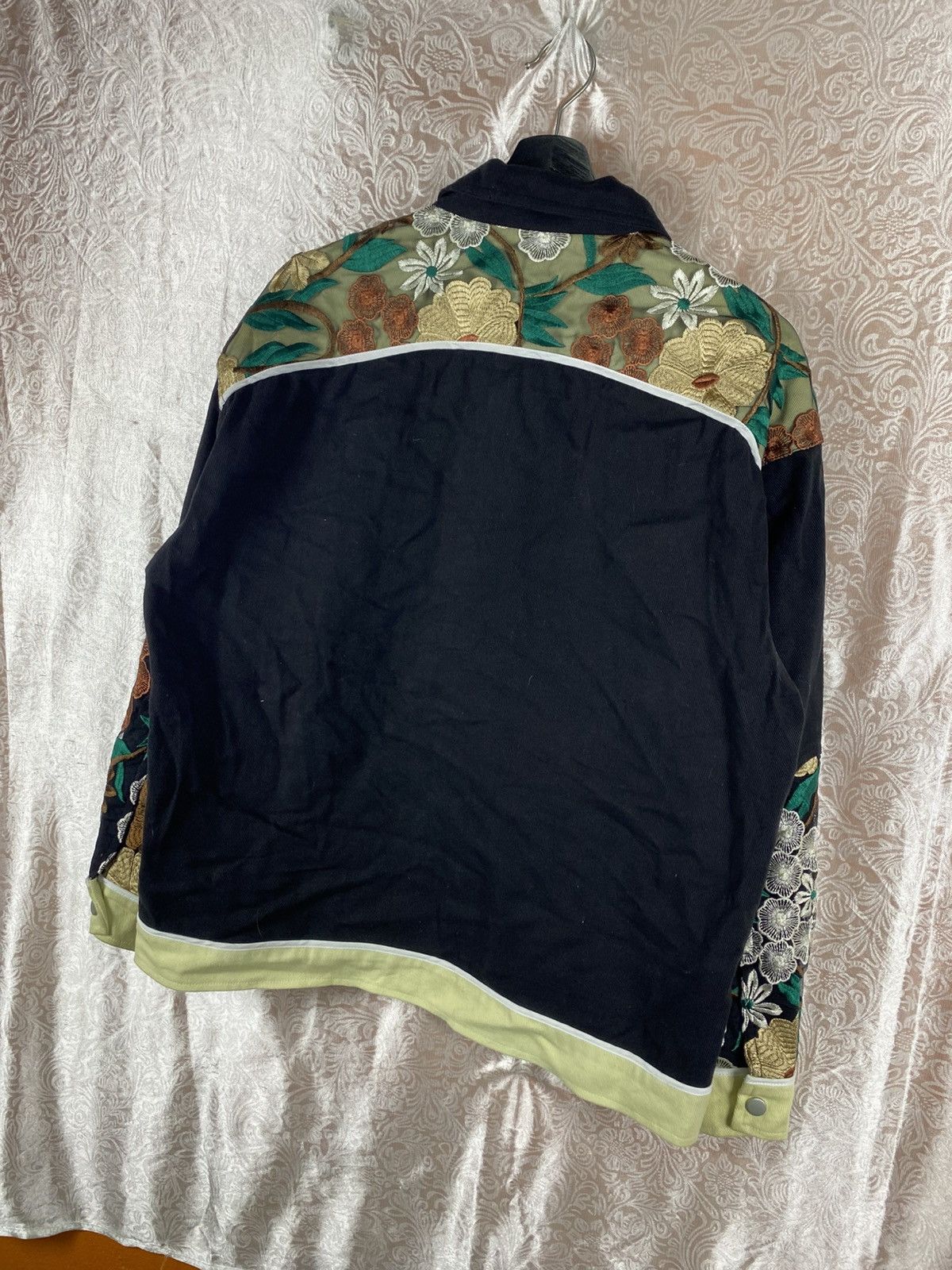 Japanese Brand Vintage Style Floral Patchwork Cropped Jacket Black Cotton Size US M / EU 48-50 / 2 - 11 Thumbnail