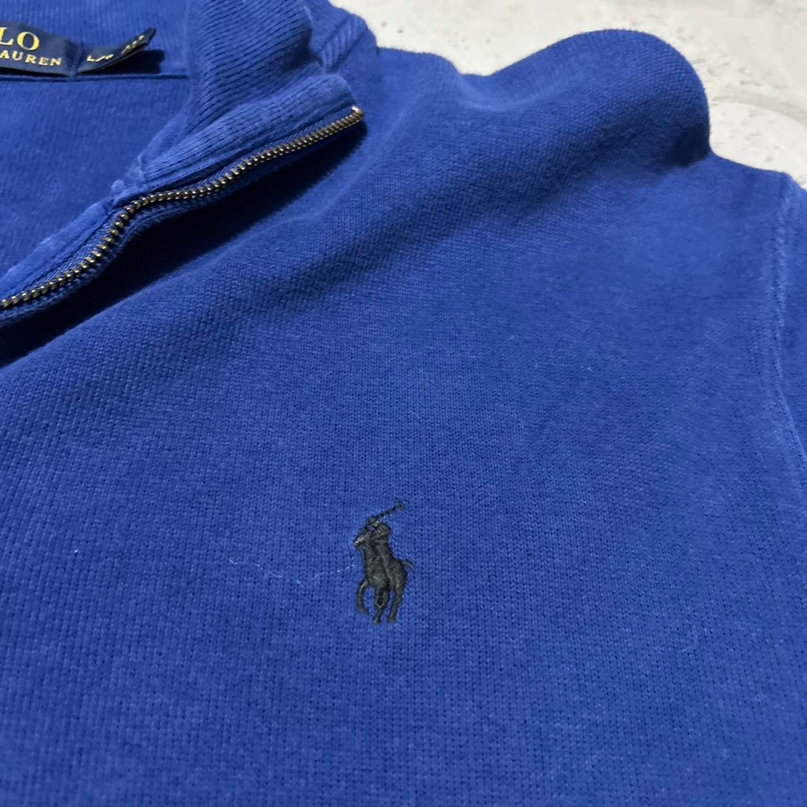 Polo Ralph Lauren **Polo Ralph Lauren Estate Rib 1/4 Zip Pullover - Blue** Size US XL / EU 56 / 4 - 2 Thumbnail