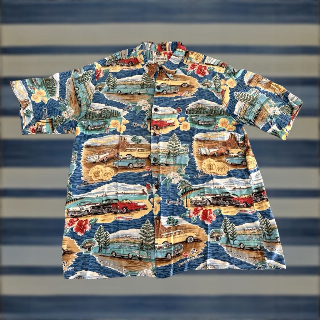 Reyn Spooner Reyn Spooner Button-Up Shirt 2XL Cars Nomad Rayon Multicolor Short Sleeve Mens Size US XXL / EU 58 / 5 - 1 Thumbnail