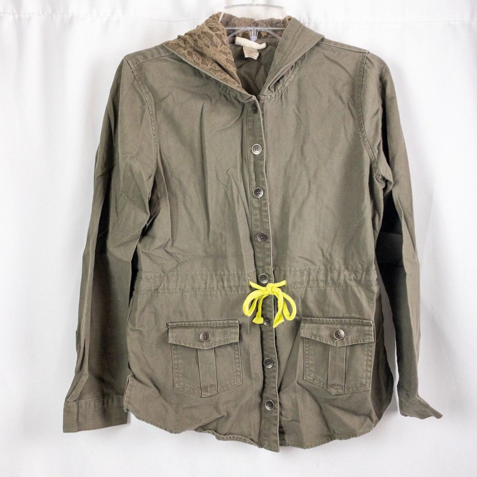 Other All Access Olive Green Lace Cargo Jacket Hooded Womens Small Size S / US 4 / IT 40 - 1 Thumbnail