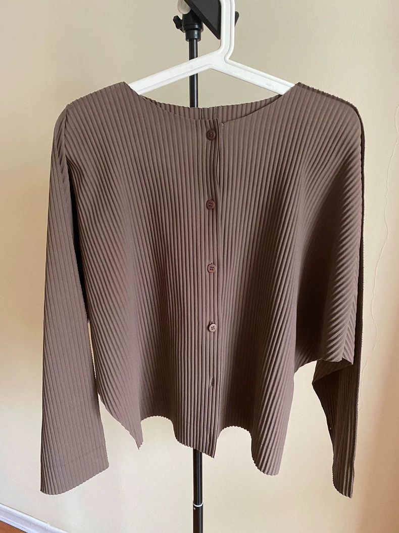 Issey Miyake Issey Miyake Brown pleated cardigan Size S / US 4 / IT 40 - 4 Thumbnail