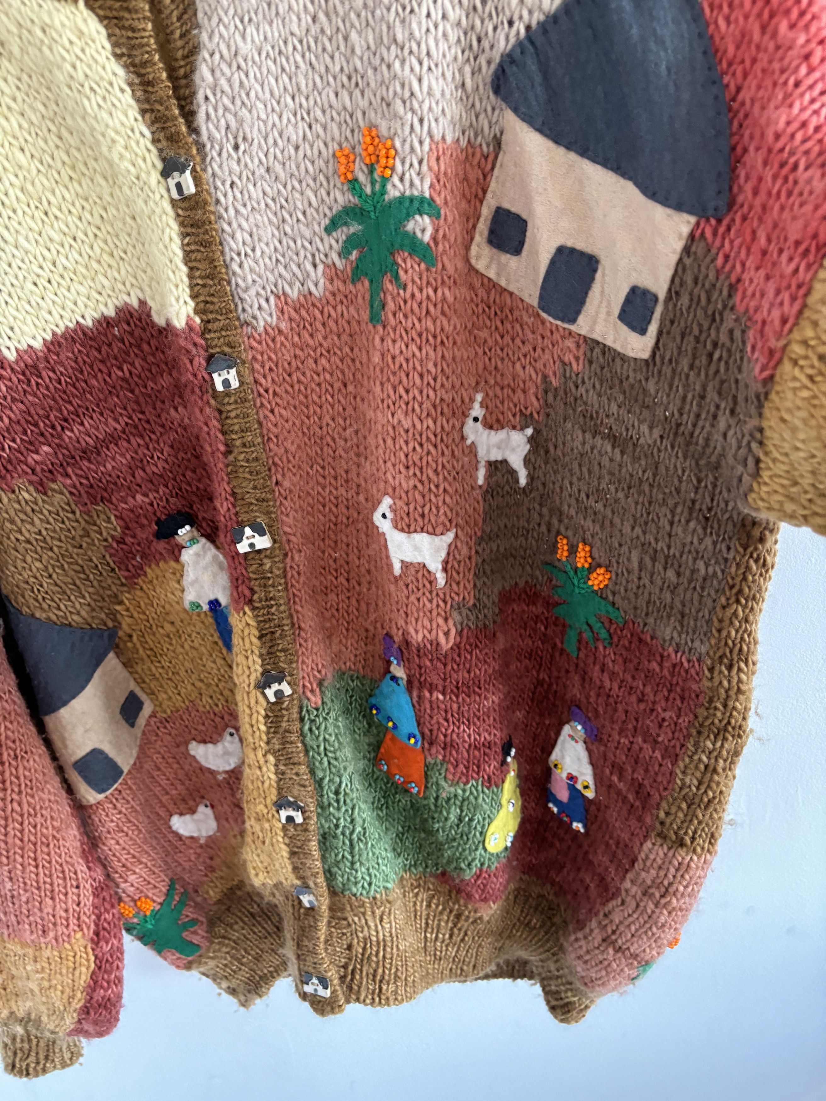 Handmade Handmade Carlaine Creations Patchwork Knit Boxy Cardigan Size US M / EU 48-50 / 2 - 14 Thumbnail