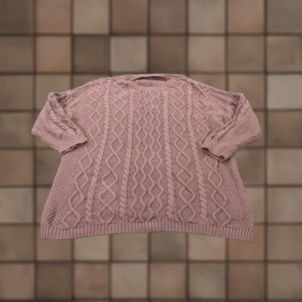 Vintage Neuflora Sweater Womens L Brown Oversized Relaxed Casual Cable Knit Fisherman Size L / US 10 / IT 46 - 1 Thumbnail