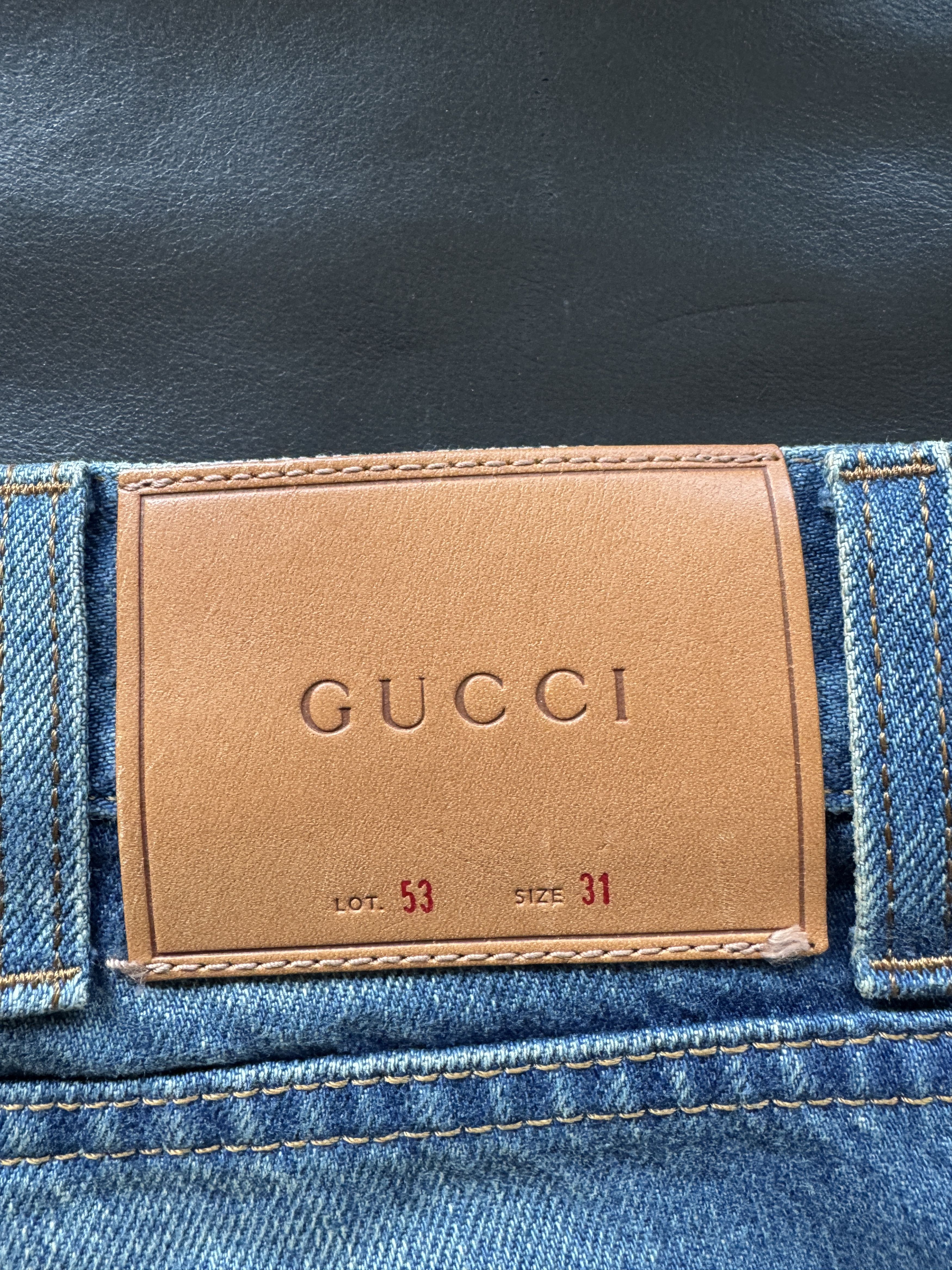 Gucci Snake Embroidered Denim Jeans Size US 31 - 16 Thumbnail