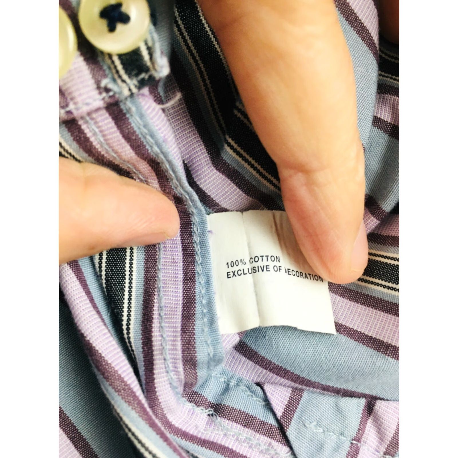 Gap Gap Shirt Men Large 16-16.5 Pink Gray Striped Button Up Long Sleeve Size US L / EU 52-54 / 3 - 7 Thumbnail